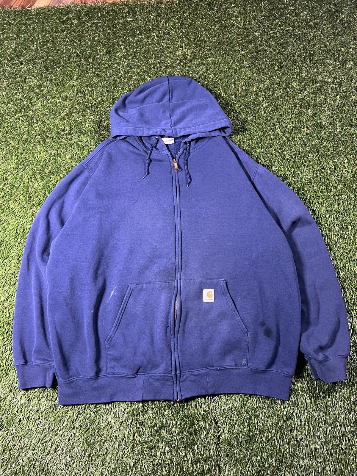 Carhartt Vintage 90s Carhartt Boxy Faded Fall Navy Sweatshirt Jacket Size US XXL / EU 58 / 5 - 1 Thumbnail