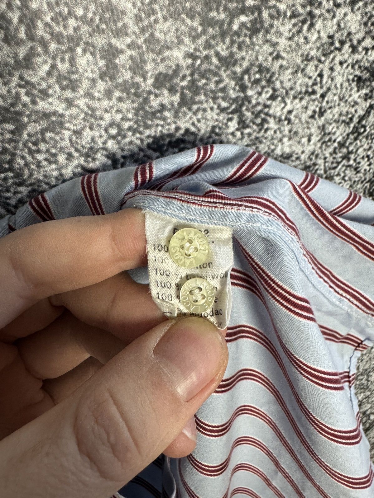Lacoste Lacoste Vintage Long Sleeve Striped Shirt Button Up Size 42 Size US XL / EU 56 / 4 - 8 Thumbnail