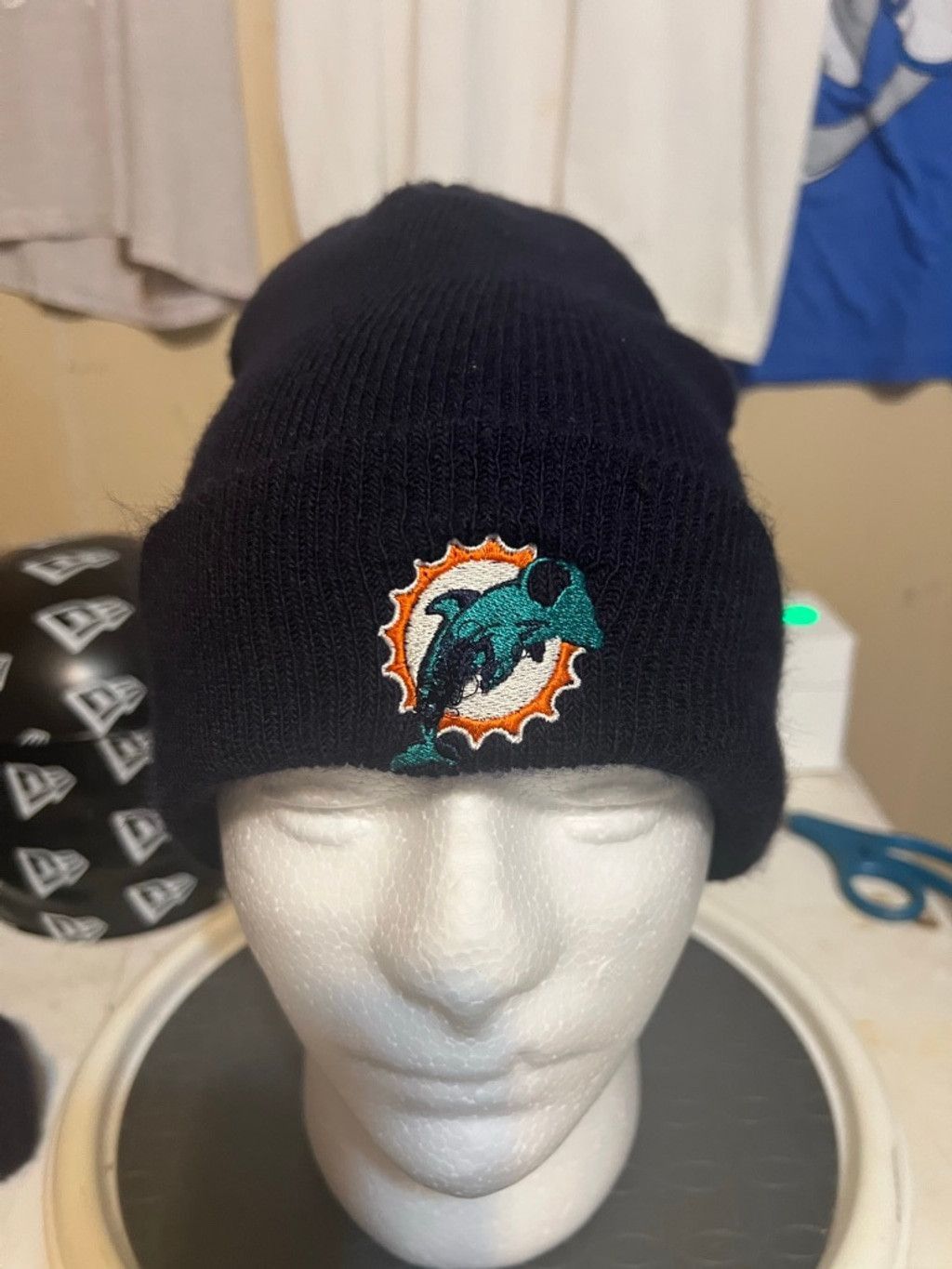NFL Men's NFL Navy Blue Miami Dolphins Beanie One Size Size ONE SIZE - 1 Thumbnail