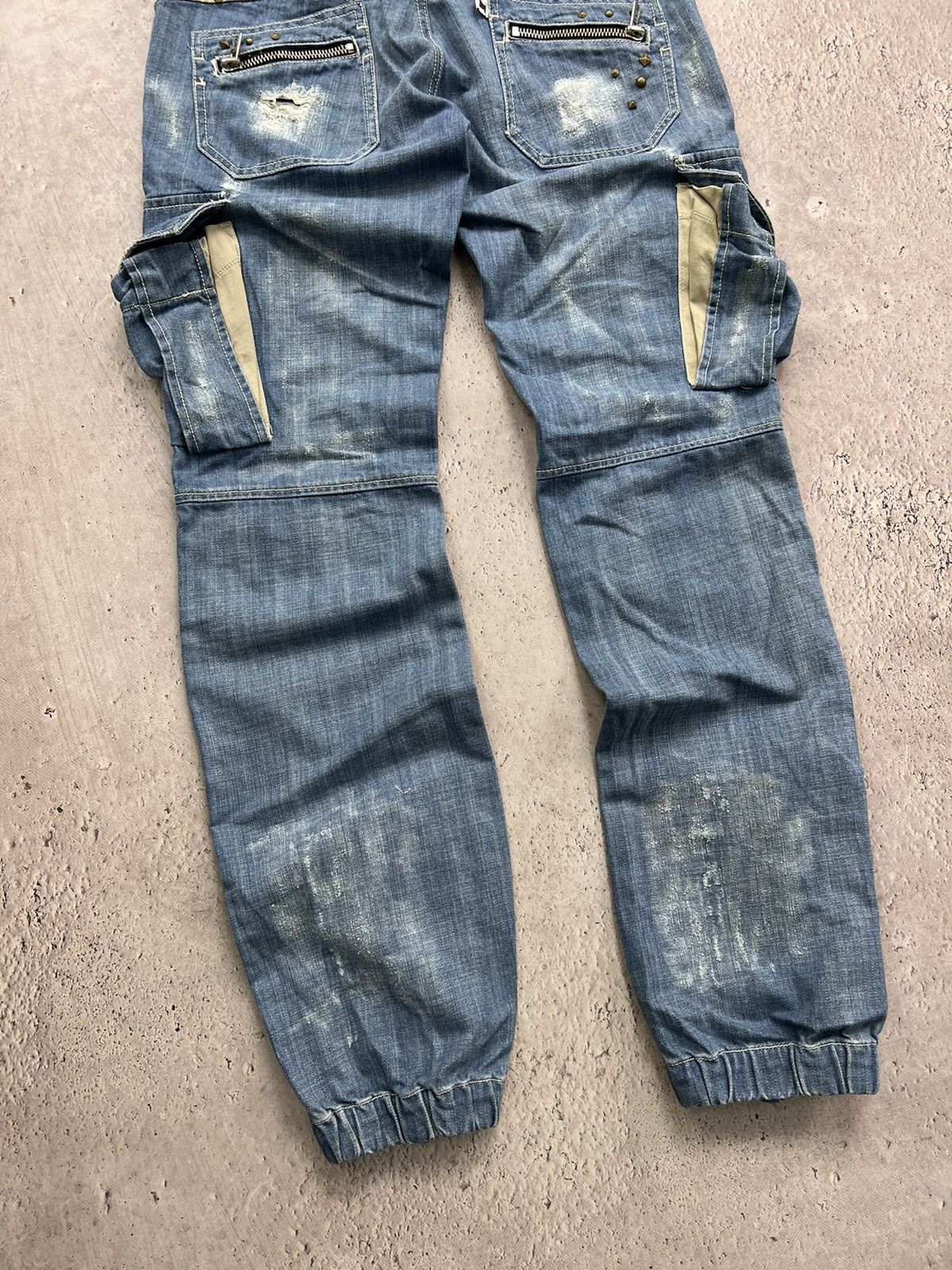 Hysteric Glamour × Japanese Brand × Junya Watanabe ARCHIVE DISTRESSED MULTIPOCKET ZIPPER CARGO PANTS RICK STYLE Size US 30 / EU 46 - 9 Thumbnail