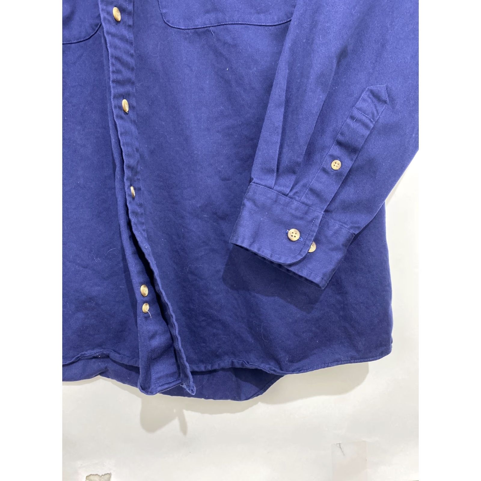 Vintage VINTAGE Oshkosh B'gosh Navy Blue Single Needle Tailoring Flannel Shirt Men's XL Work Size US XL / EU 56 / 4 - 6 Thumbnail