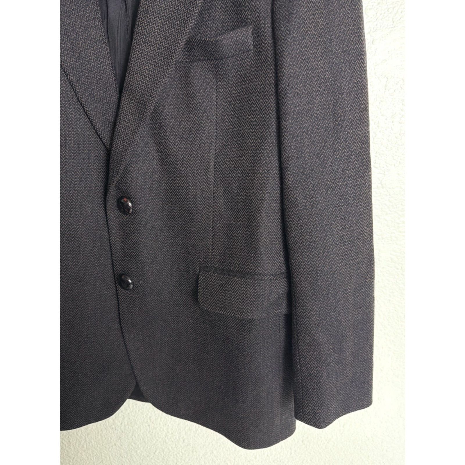 Vintage VINTAGE Maitland Of England Brown Herringbone Blazer Wool Blazer Men 41 Brown Herringbone Mens Blazer Size 42R - 7 Thumbnail