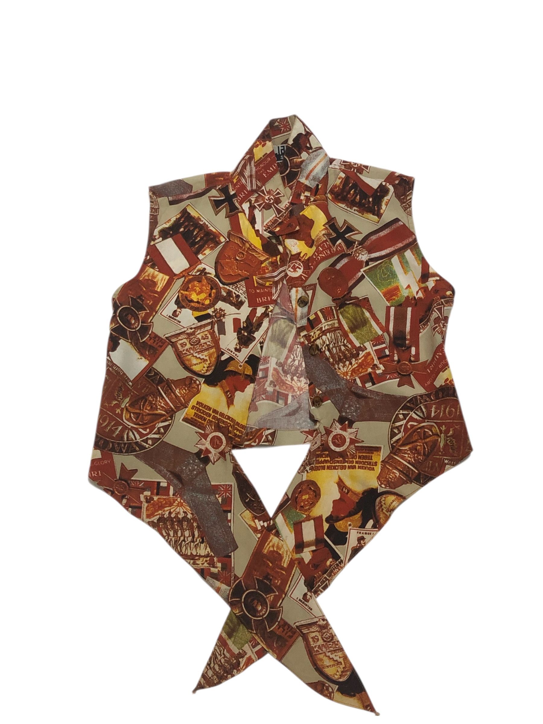 Vintage Rare Vivienne Westwood Inspired Abstract Military Tie Vest Size S / US 4 / IT 40 - 4 Thumbnail