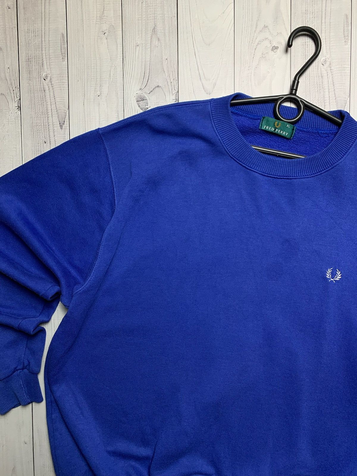 Fred Perry × Vintage Vintage Fred Perry sweatshirt logo size XL blue Size US XL / EU 56 / 4 - 2 Thumbnail