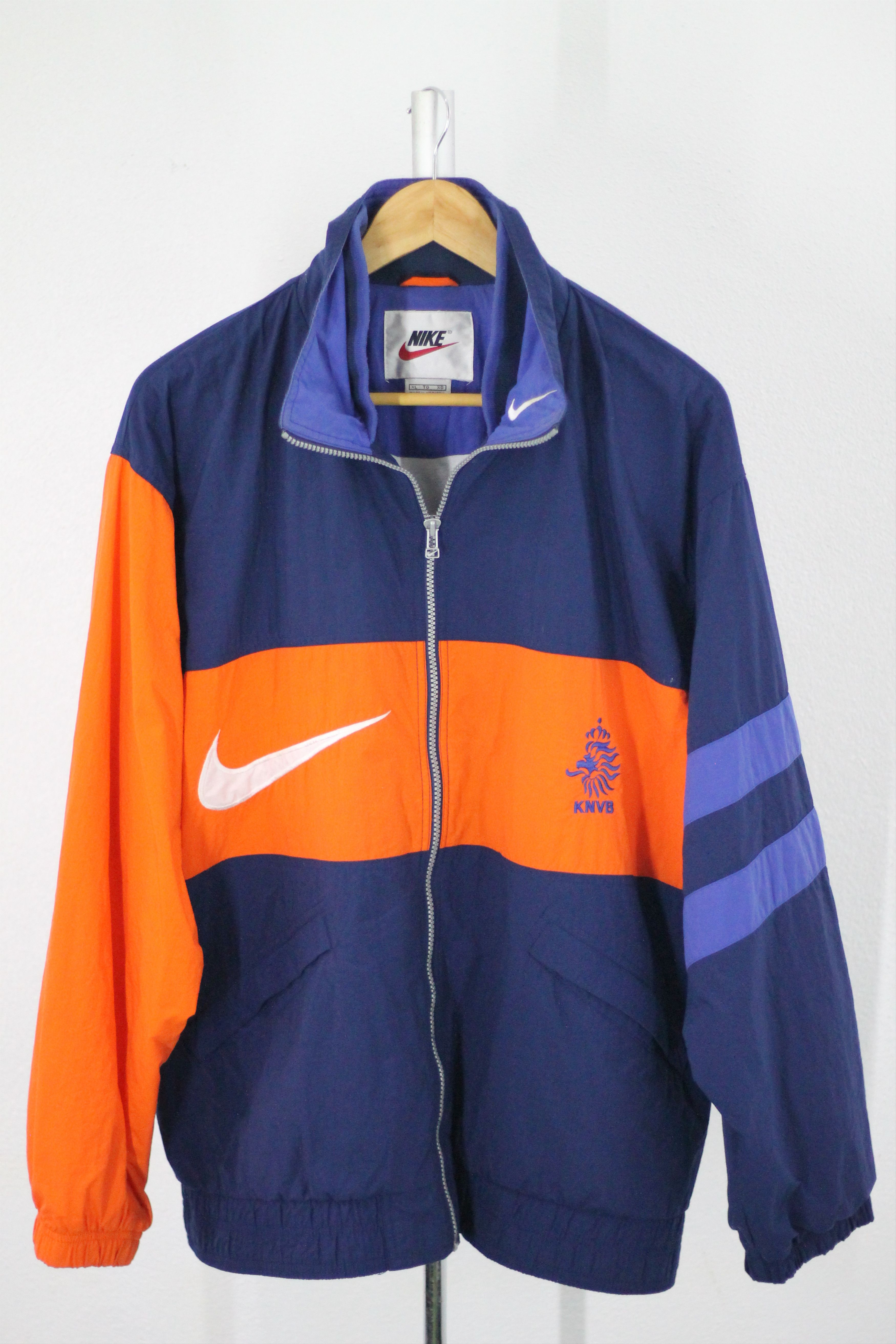 Vtg 90s Nike KNVB Netherlands Team Big Logo Track Jacket