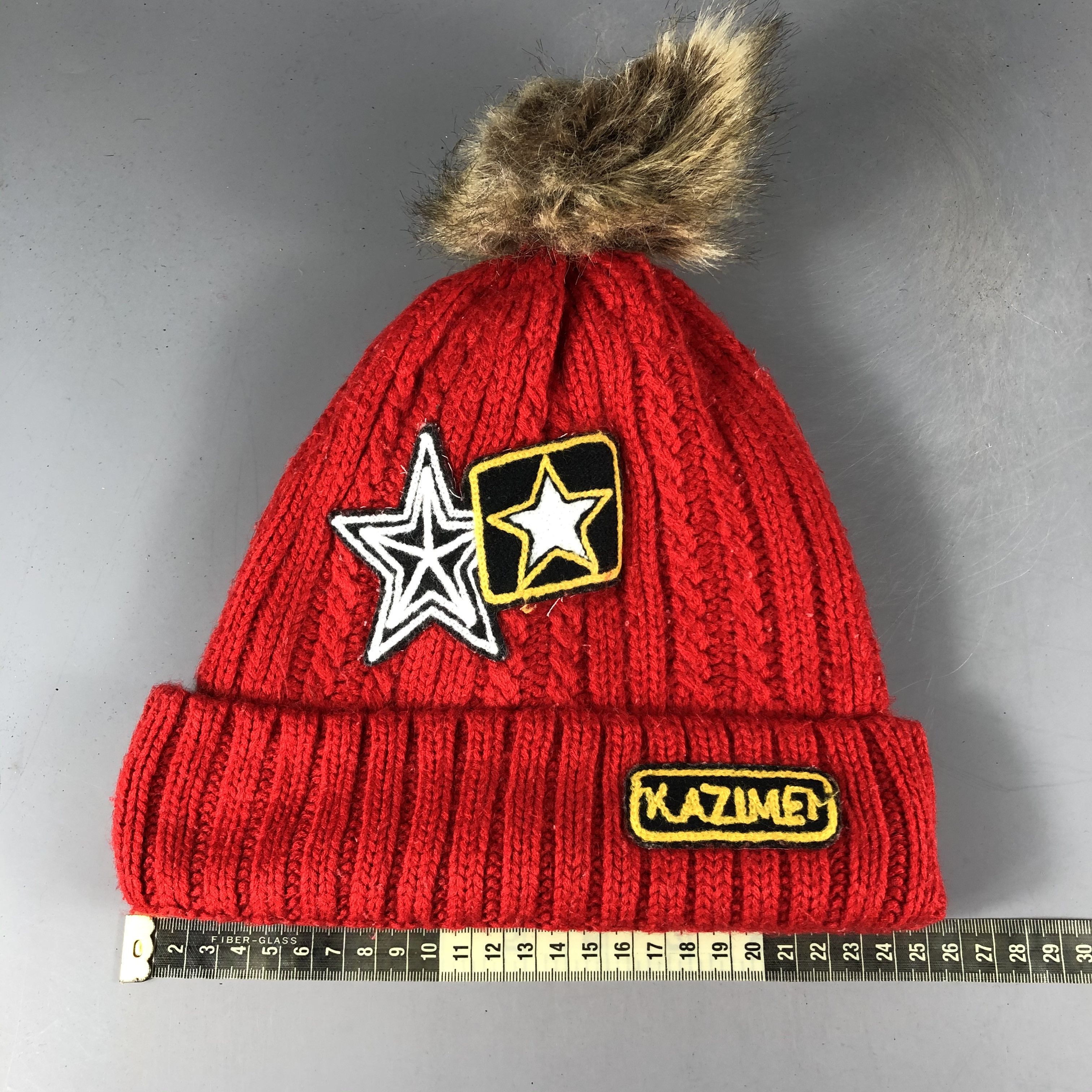 Japanese Brand × Vintage Kazimen Red Beanie Snow Hat Snow Cap -D1056 Size ONE SIZE - 4 Thumbnail