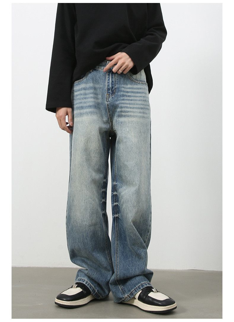 Japanese Brand × Jean Men's distressed washed straight retro loose versatile jeans Size US 32 / EU 48 - 2 Thumbnail
