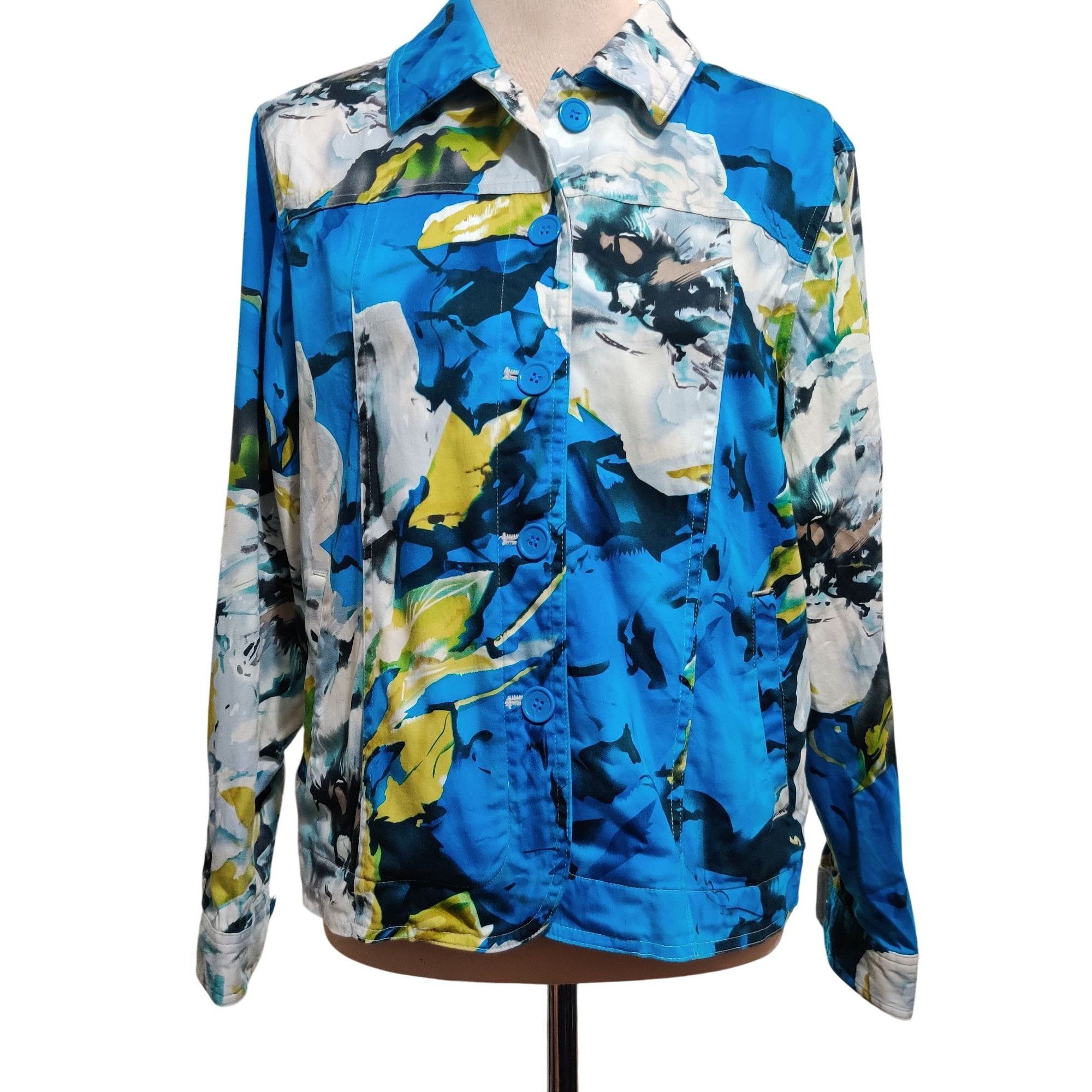 Coldwater Creek Coldwater Creek M Womens Jacket Painterly Floral Print Cotto Size M / US 6-8 / IT 42-44 - 9 Thumbnail