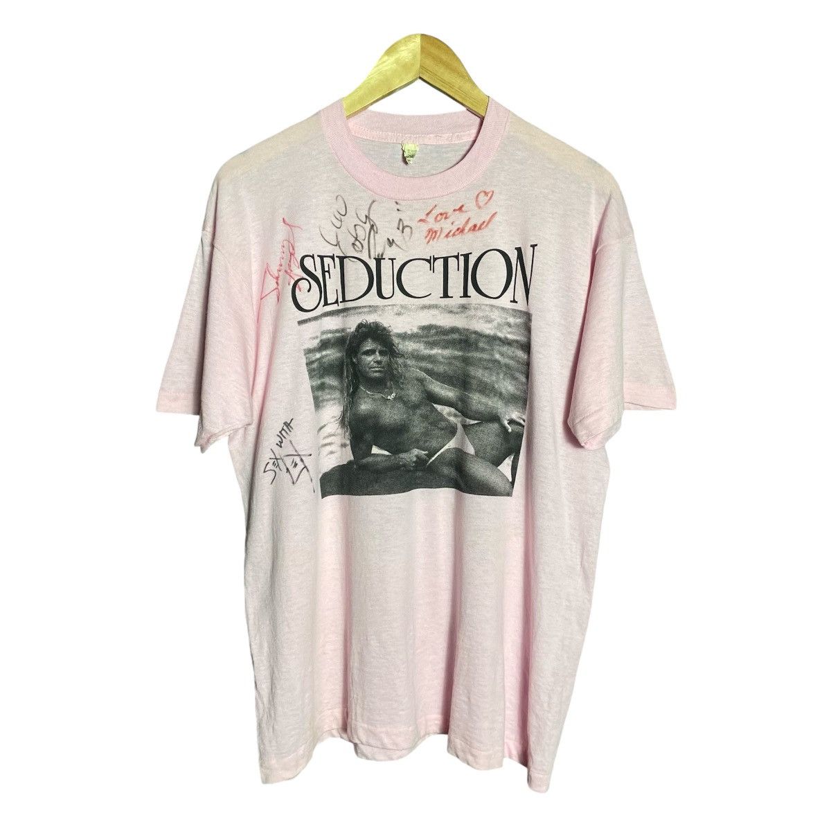 Vintage Vintage 80s Seduction Jon Mikl Photo Art T-Shirt Size US XL / EU 56 / 4 - 1 Thumbnail