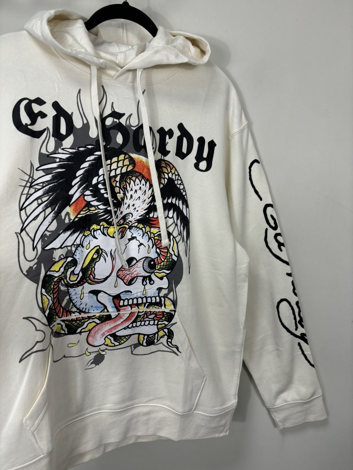 Christian Audigier Ed Hardy NEW Eagle Dead Skull Logo Y2K Hype Hoodie Size US L / EU 52-54 / 3 - 4 Thumbnail