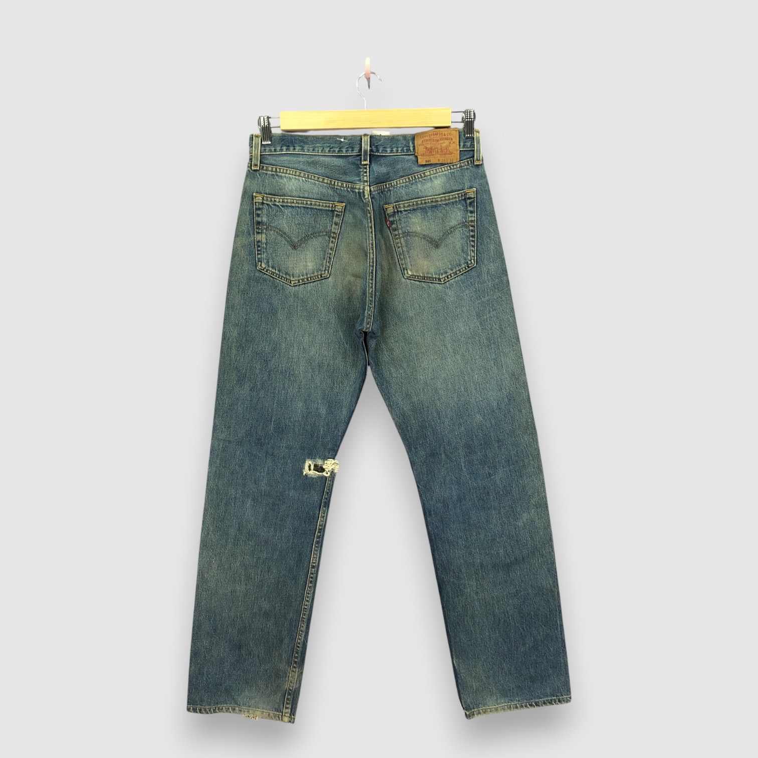 Levi's Vintage 90s Levis Distressed Jeans Levis 501 Mud Dirty Denim Size US 30 / EU 46 - 2 Thumbnail