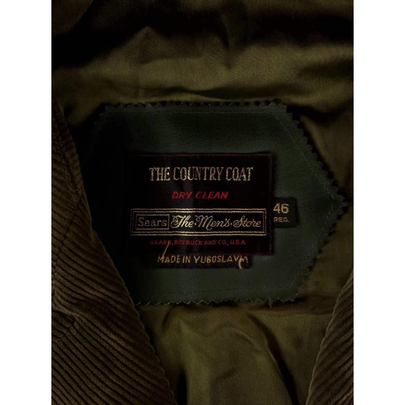 Sears Sears The Country Coat Corduroy Green Wool Lined Mens 46 R Coat Overcoat Green 46 Mens Regular Size US S / EU 44-46 / 1 - 4 Thumbnail