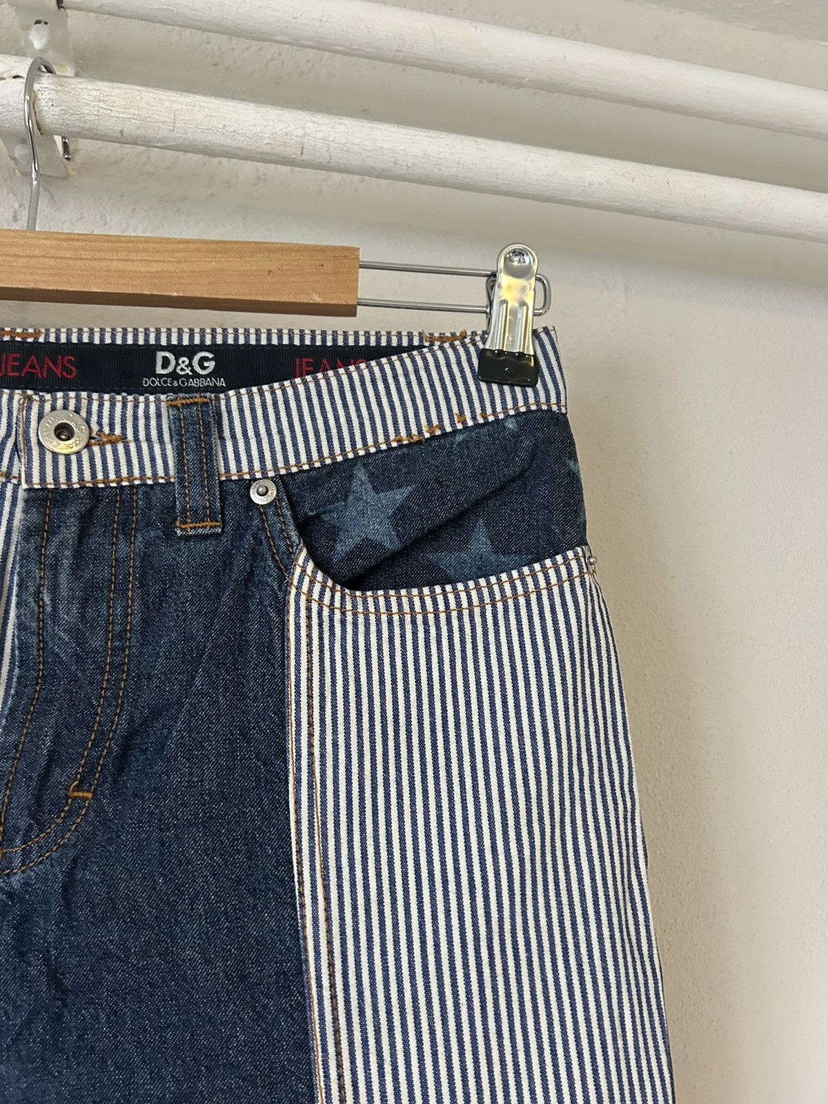 Dolce & Gabbana D&G Dolce & Gabbana Patchwork Star and Stripe Jeans Size US 30 / EU 46 - 4 Thumbnail