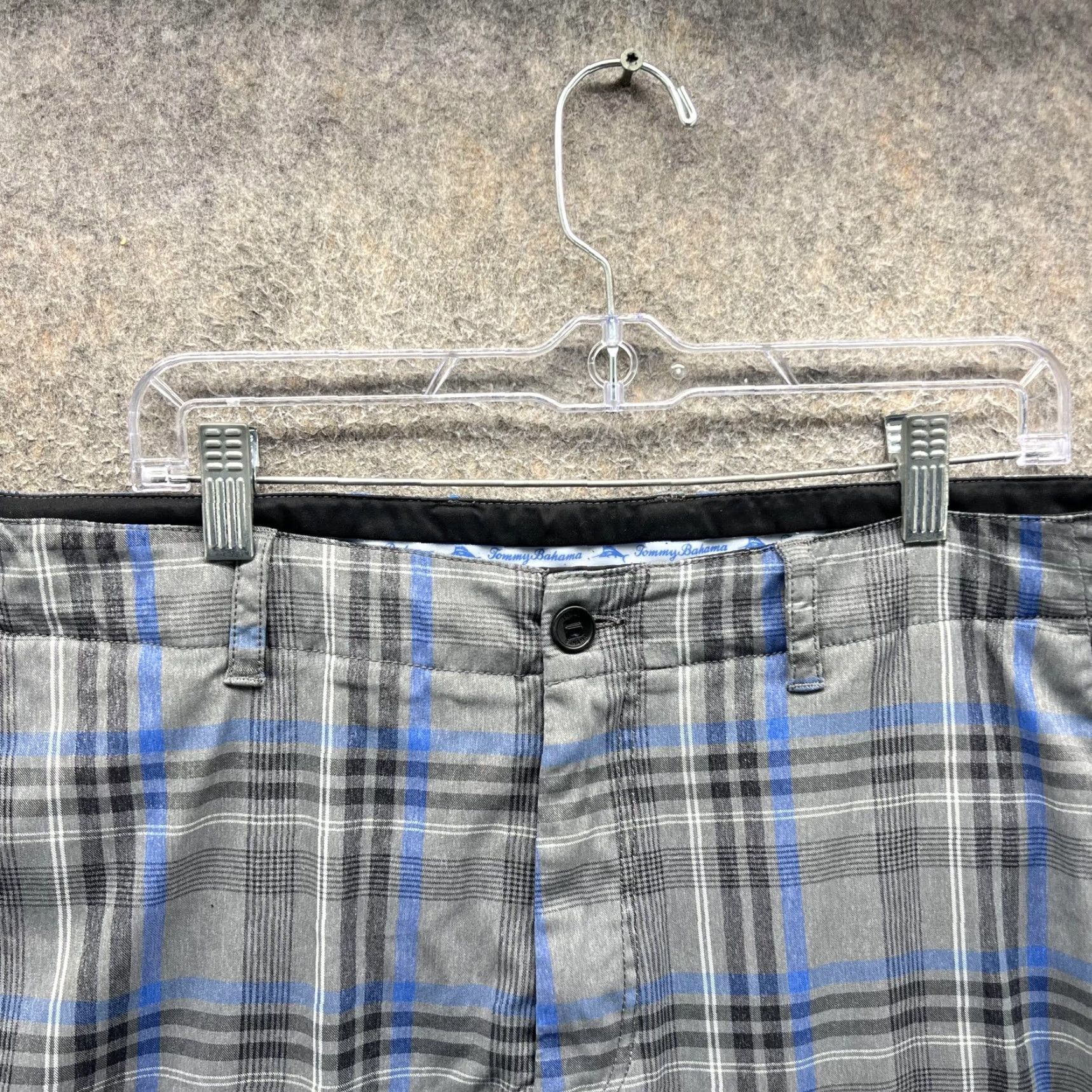 Tommy Bahama Tommy Bahama Shorts Mens 38 Gray Plaid Chino Flat Front 11 Inseam Casual Summer Mens Size US 38 / EU 54 - 7 Thumbnail