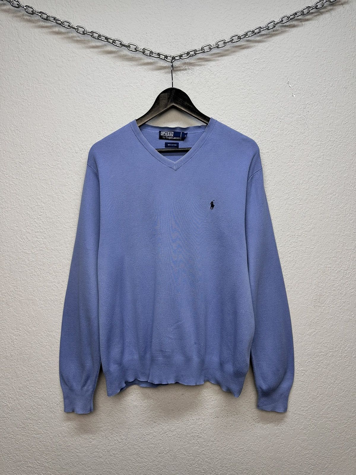 Polo Ralph Lauren Vintage Polo Ralph Lauren blue sweater wool purple LableY2K Size US L / EU 52-54 / 3 - 2 Thumbnail