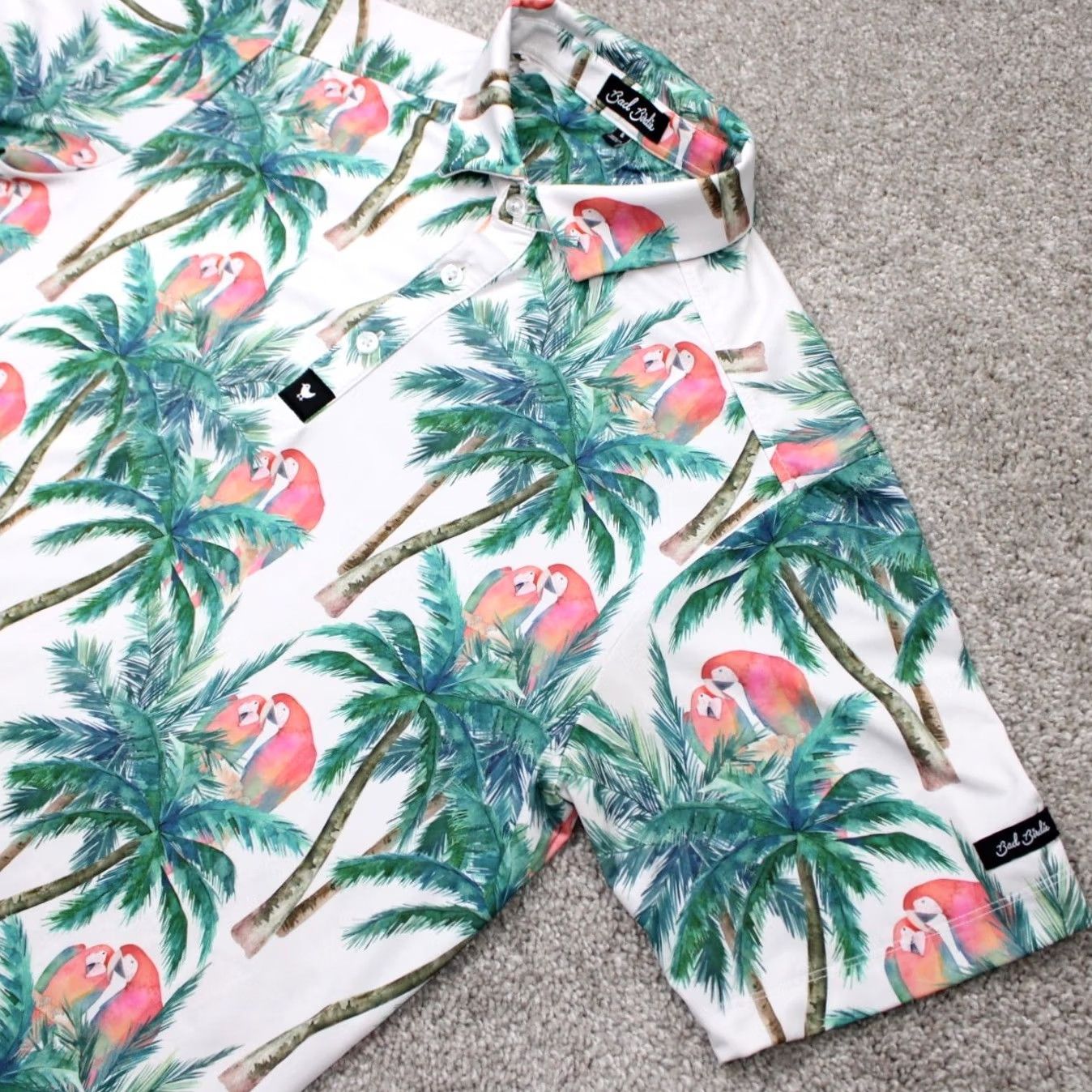 Vintage Bad Birdie Polo Shirt Mens Small Green Island Hopper Golf Palm Trees Print /S Size US S / EU 44-46 / 1 - 6 Thumbnail
