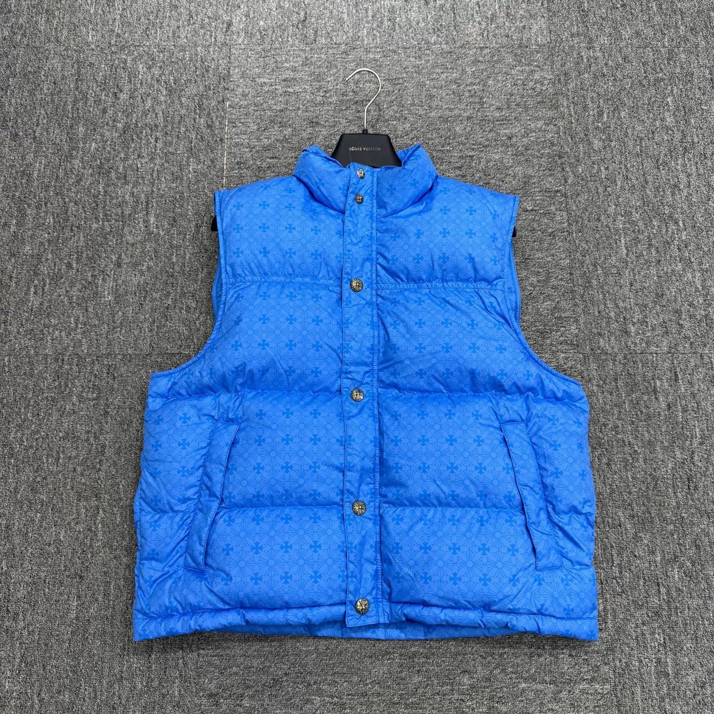 Chrome Hearts blue puffer vest with cross pattern Size US S / EU 44-46 / 1 - 1 Thumbnail