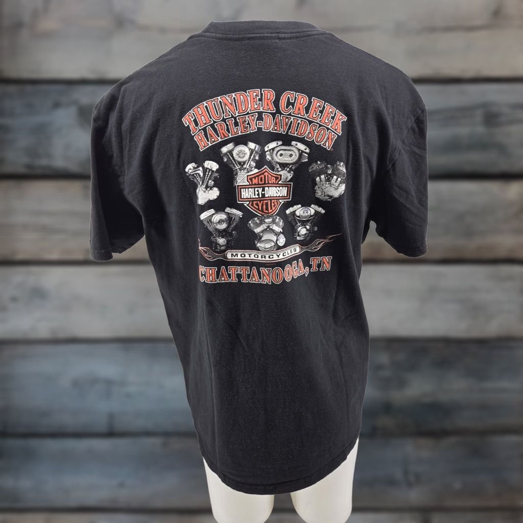 Harley Davidson Harley-Davidson Thundercreek Chattanooga TN T Shirt Mens XL Black 100% Cotton Size US XL / EU 56 / 4 - 1 Thumbnail
