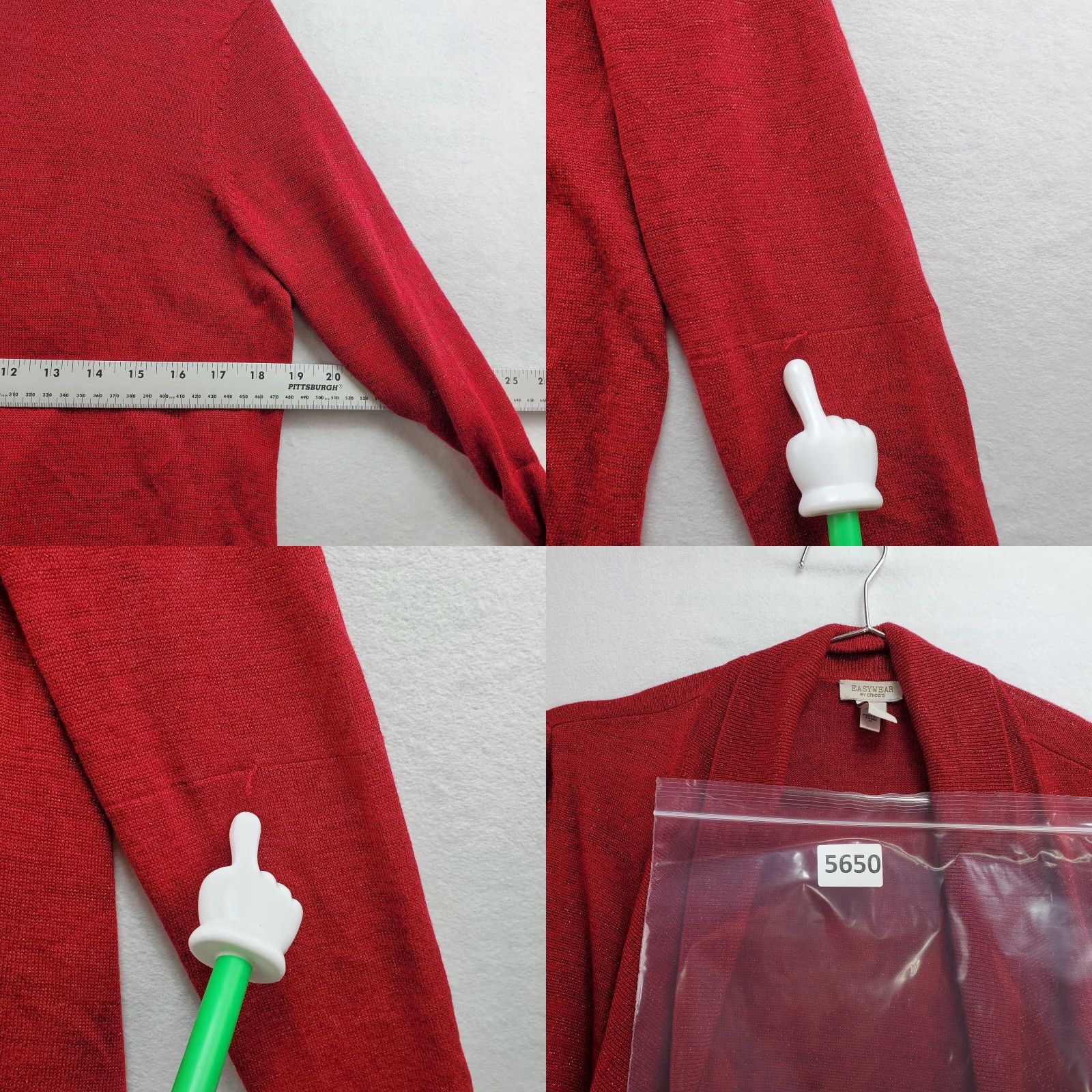 Vintage Chicos Cardigan Sweater Women S Red Knit Rayon Shawl Neck Casual Open 1 (S) Easywear Vintage No Size S / US 4 / IT 40 - 9 Thumbnail