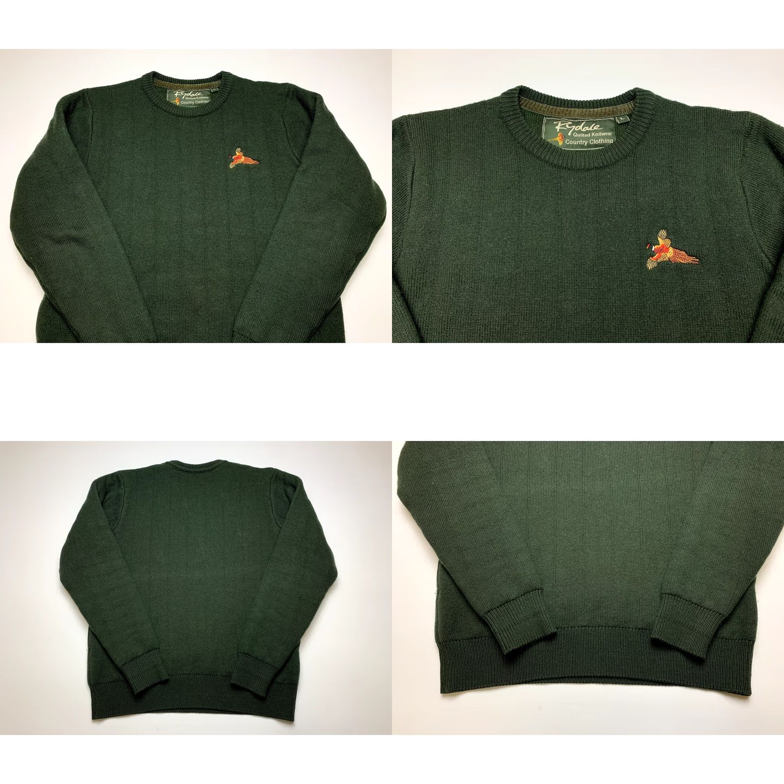 Vintage Rydale Knitted Warm Sweater Large Green Unisex Adults Pullover Knit Shirt Archives Ladies Mens Girls Boys Size US L / EU 52-54 / 3 - 8 Thumbnail