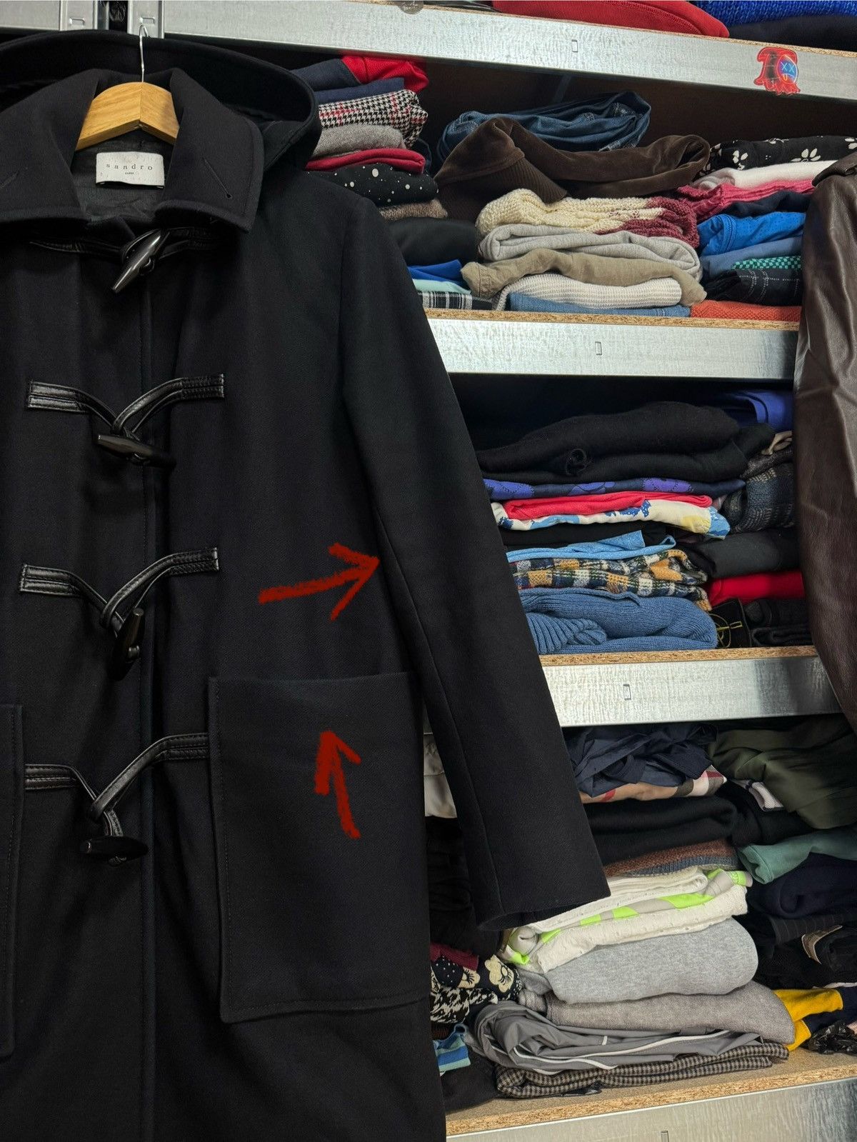 Sandro Sandro XS duffle coat wool jacket + hooded old money Size US XS / EU 42 / 0 - 23 Thumbnail