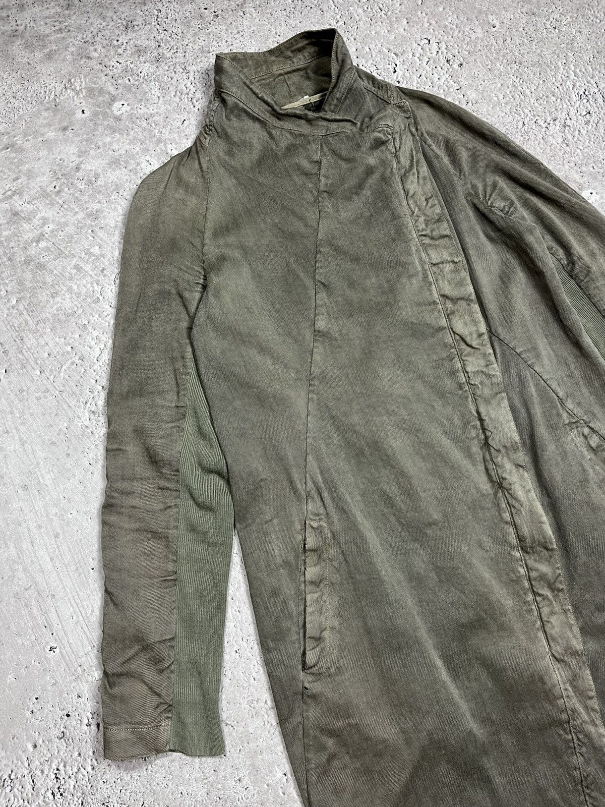 Transit Transit Par-Such Linen Asymmetric Coat Jacket Olive Size 3 Size M / US 6-8 / IT 42-44 - 2 Thumbnail
