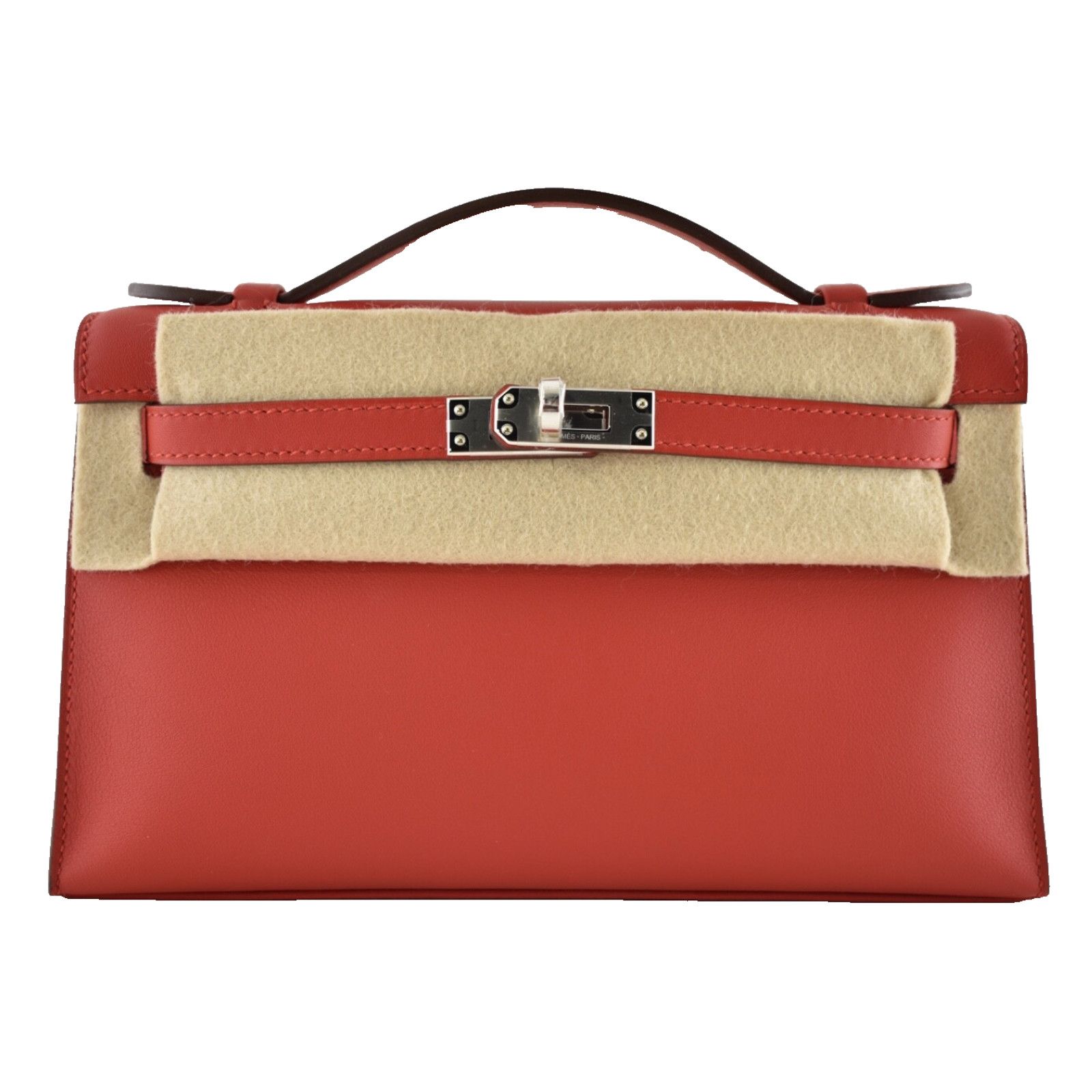 Hermes Hermes Mini Kelly Rouge Red Palladium Hardware Clutch Bag Size ONE SIZE - 1 Thumbnail