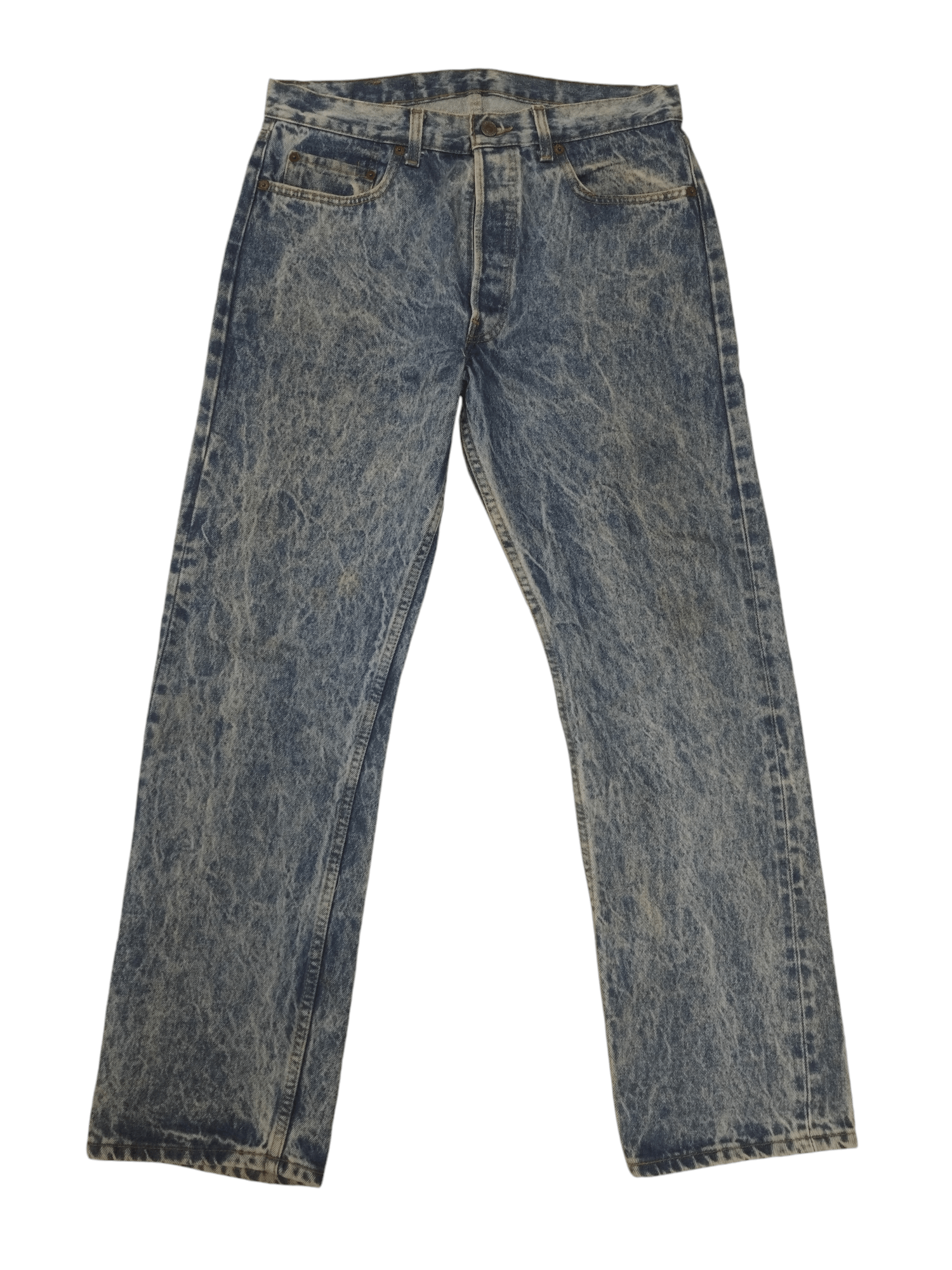 If Six Was Nine × Le Grande Bleu (L.G.B.) × Levi's Crazy acid wash Levi’s Vintage Jeans Size US 34 / EU 50 - 2 Thumbnail