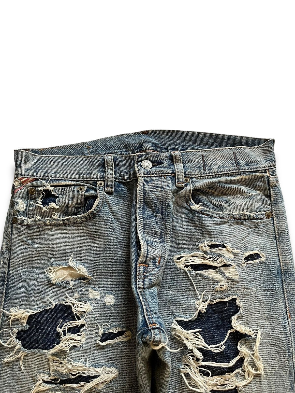 Denim & Supply Ralph Lauren Vintage D&S Ralph Lauren Bartacks Patches Distressed Jeans Size US 31 - 4 Thumbnail