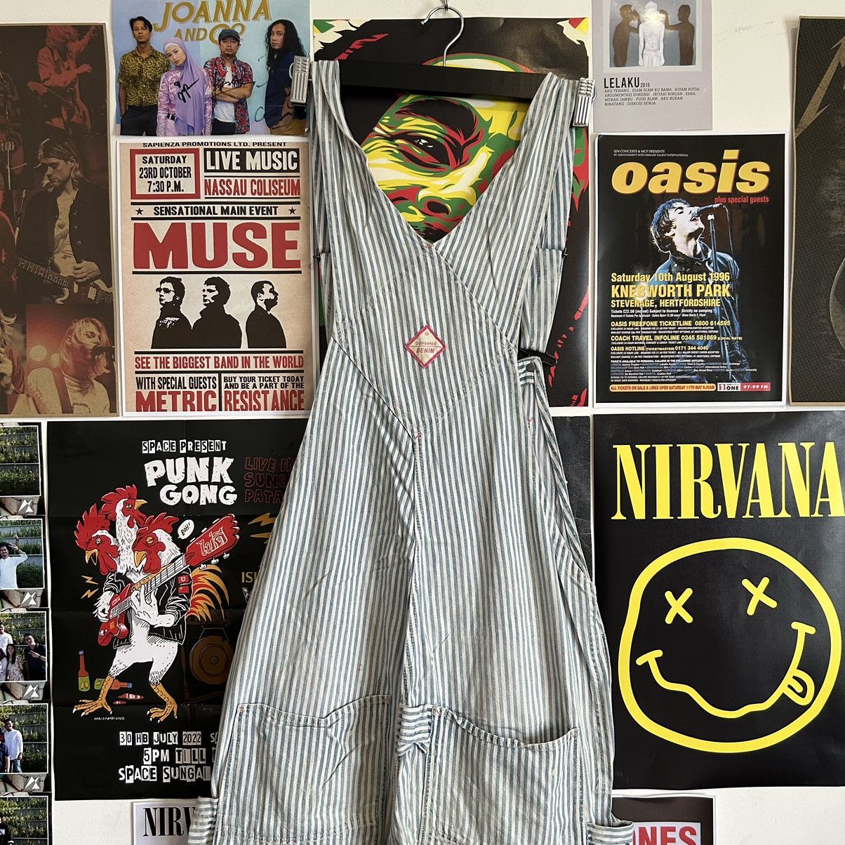 Vintage Vintage Denim & Dungaree Biker Stripe Overall Size US 36 / EU 52 - 14 Thumbnail