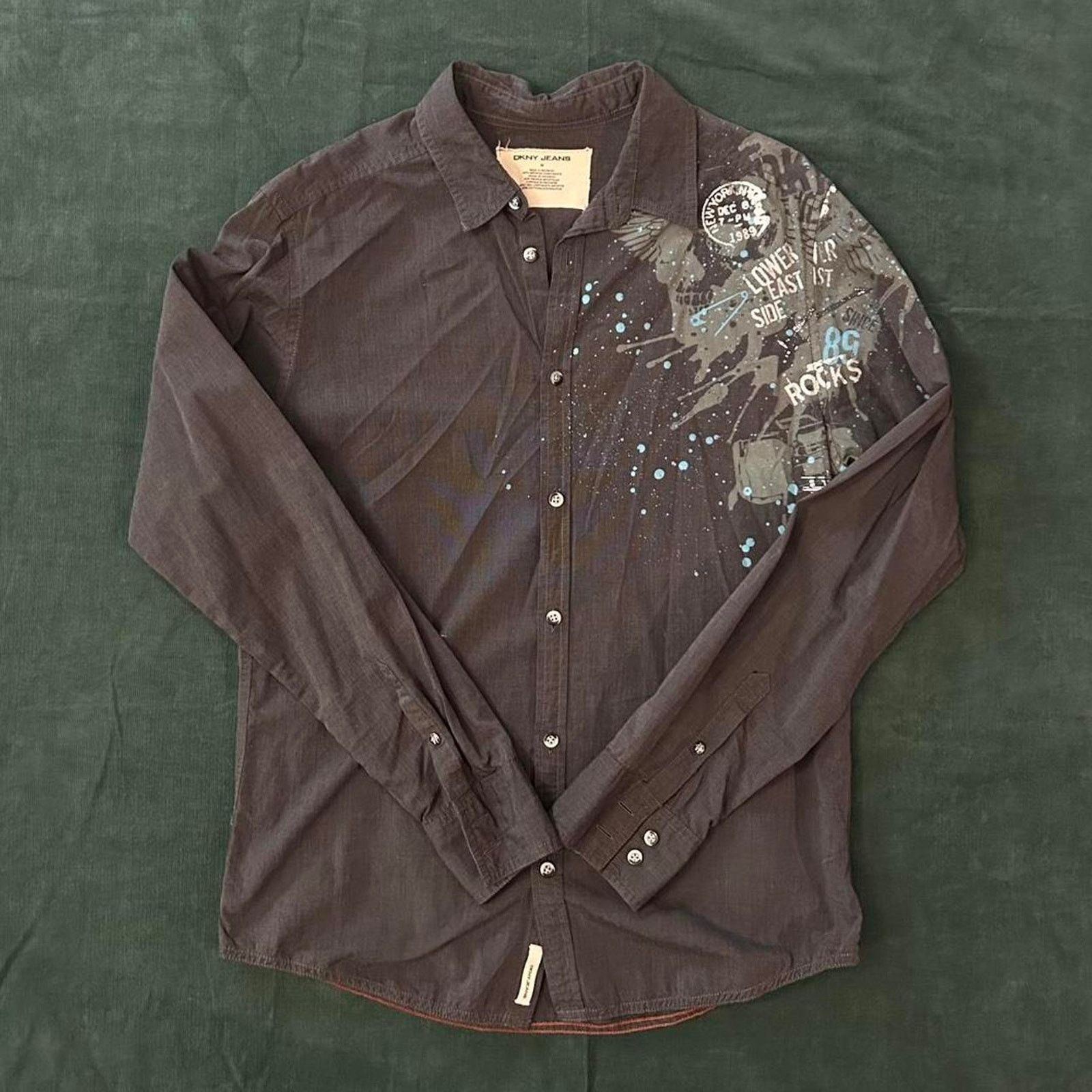 DKNY Rare vintage grunge dkny button up Size US L / EU 52-54 / 3 - 1 Thumbnail