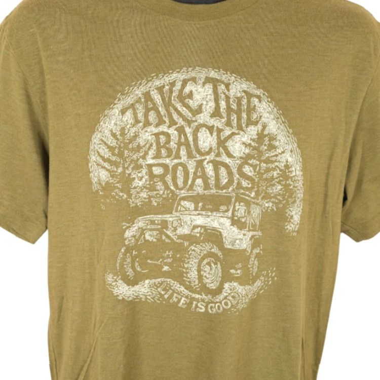 Jeep Jeep T Shirt Mens Size M Green Graphic Tee Off Road Take The Back Roads Life Is Good Size US M / EU 48-50 / 2 - 2 Thumbnail