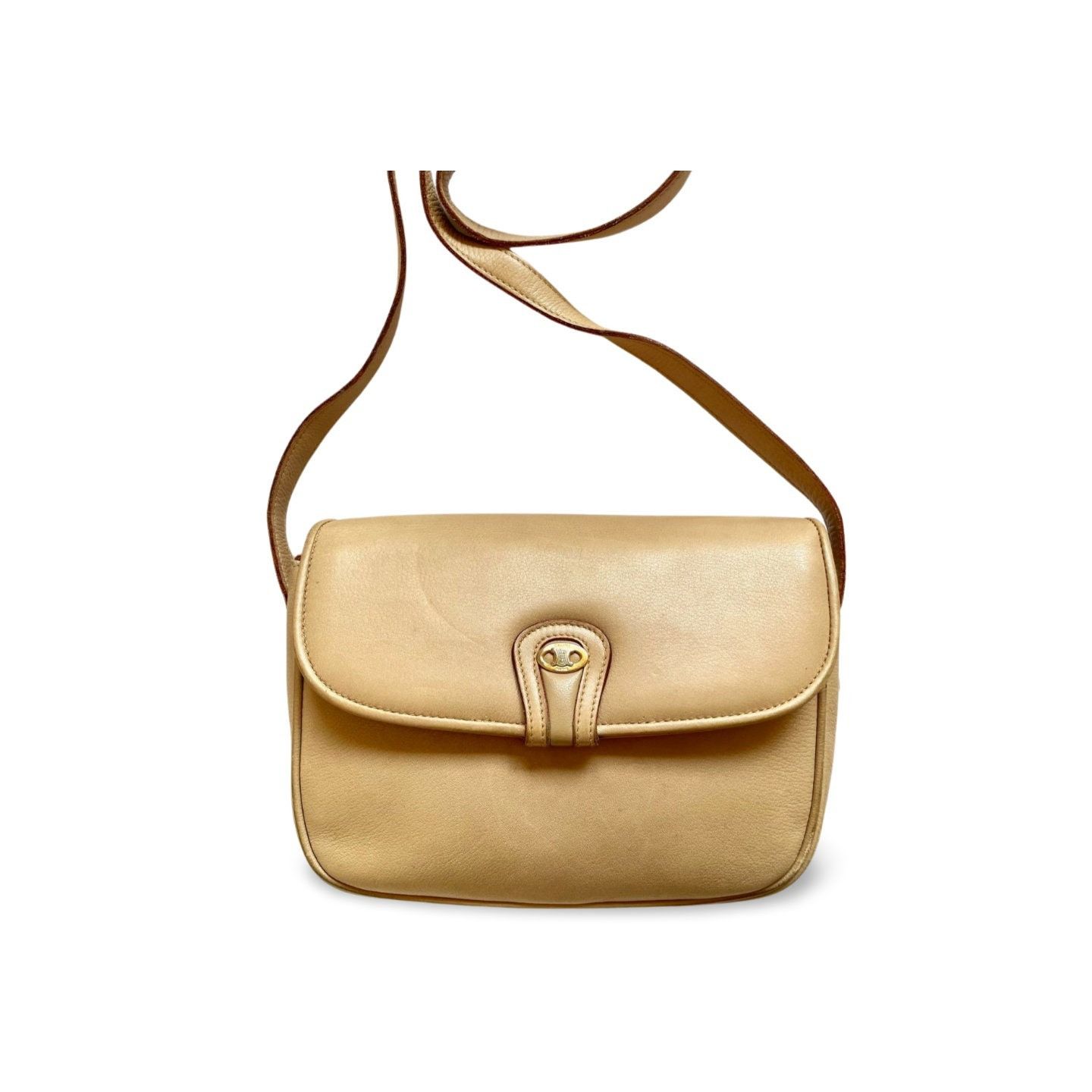 Celine Vintage Celine beige leather shoulder bag with Triomphe Size ONE SIZE - 2 Thumbnail
