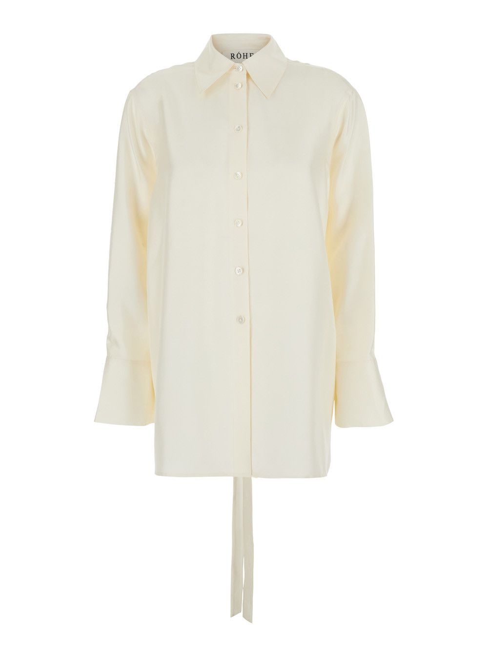 Rohe White Shirt with Bell Sleeves and Rear Cut-Out in Silk Woman | Grailed
