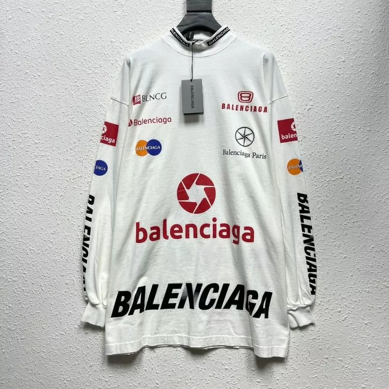 Balenciaga Balenciaga Racing Letter Logo Printed Destroyed Long Sleev Size US S / EU 44-46 / 1 - 1 Thumbnail