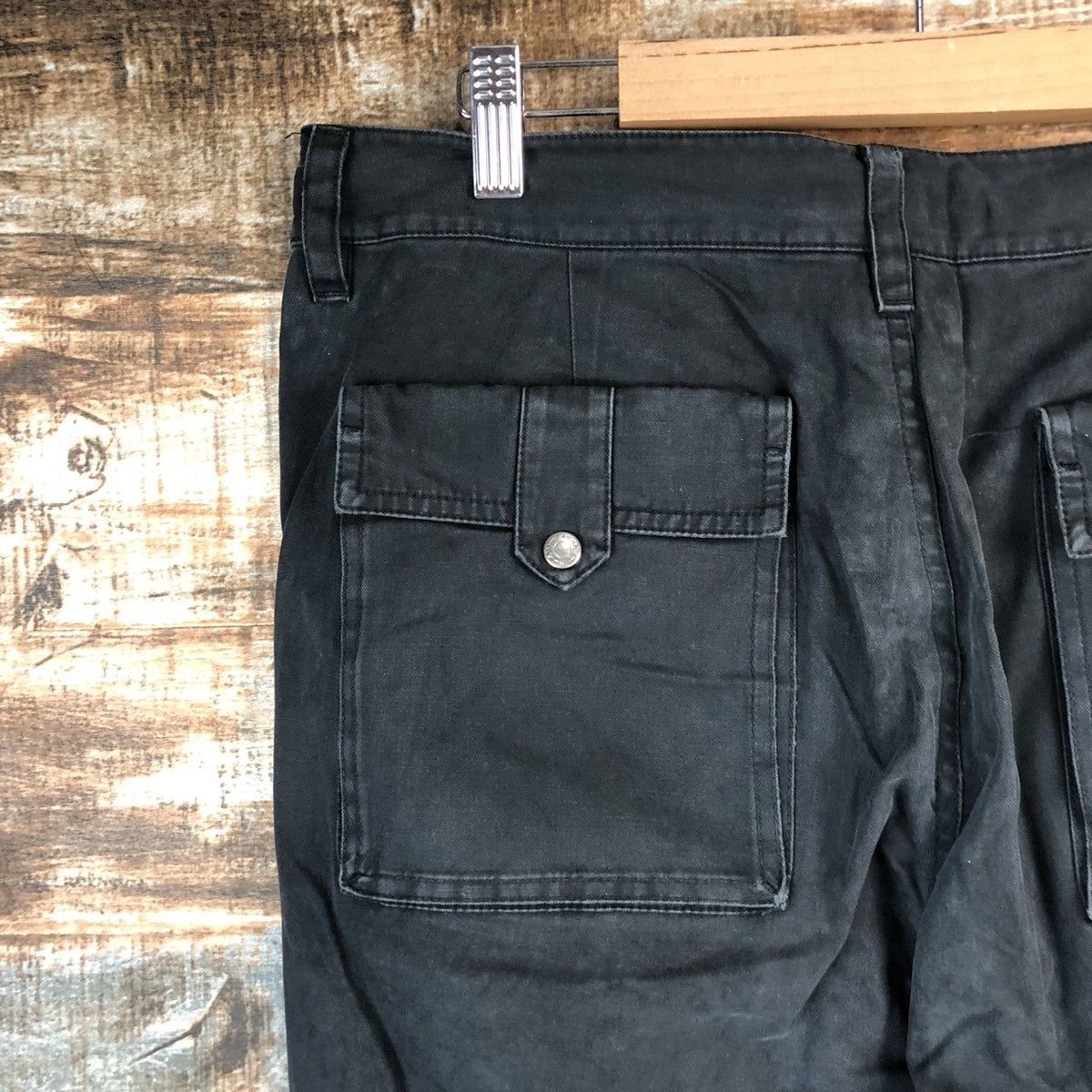 Japanese Brand Hum Black utility tactical Casual cargo Pants #A2389 Size US 31 - 15 Thumbnail