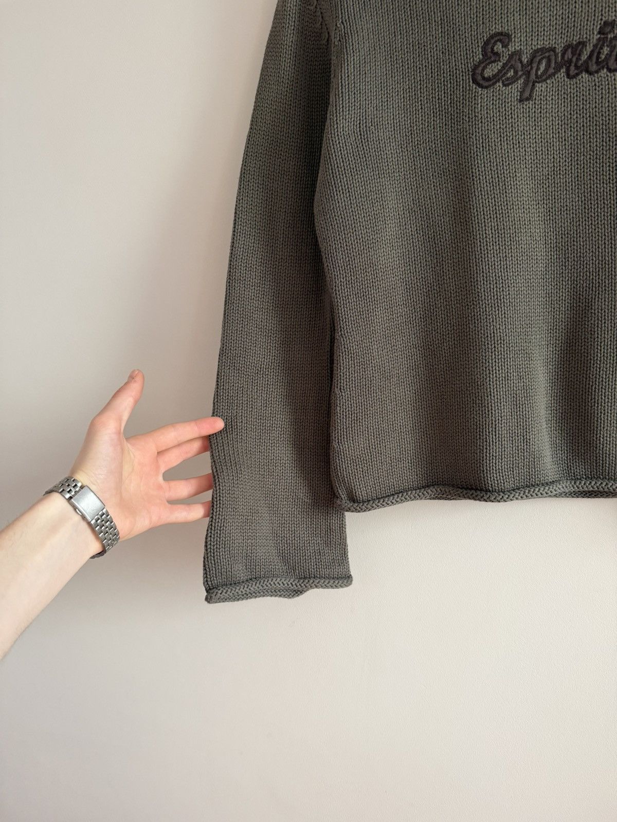 Vintage Esprit Knit Turtleneck Sweater Chunky Cropped Size M / US 6-8 / IT 42-44 - 2 Thumbnail