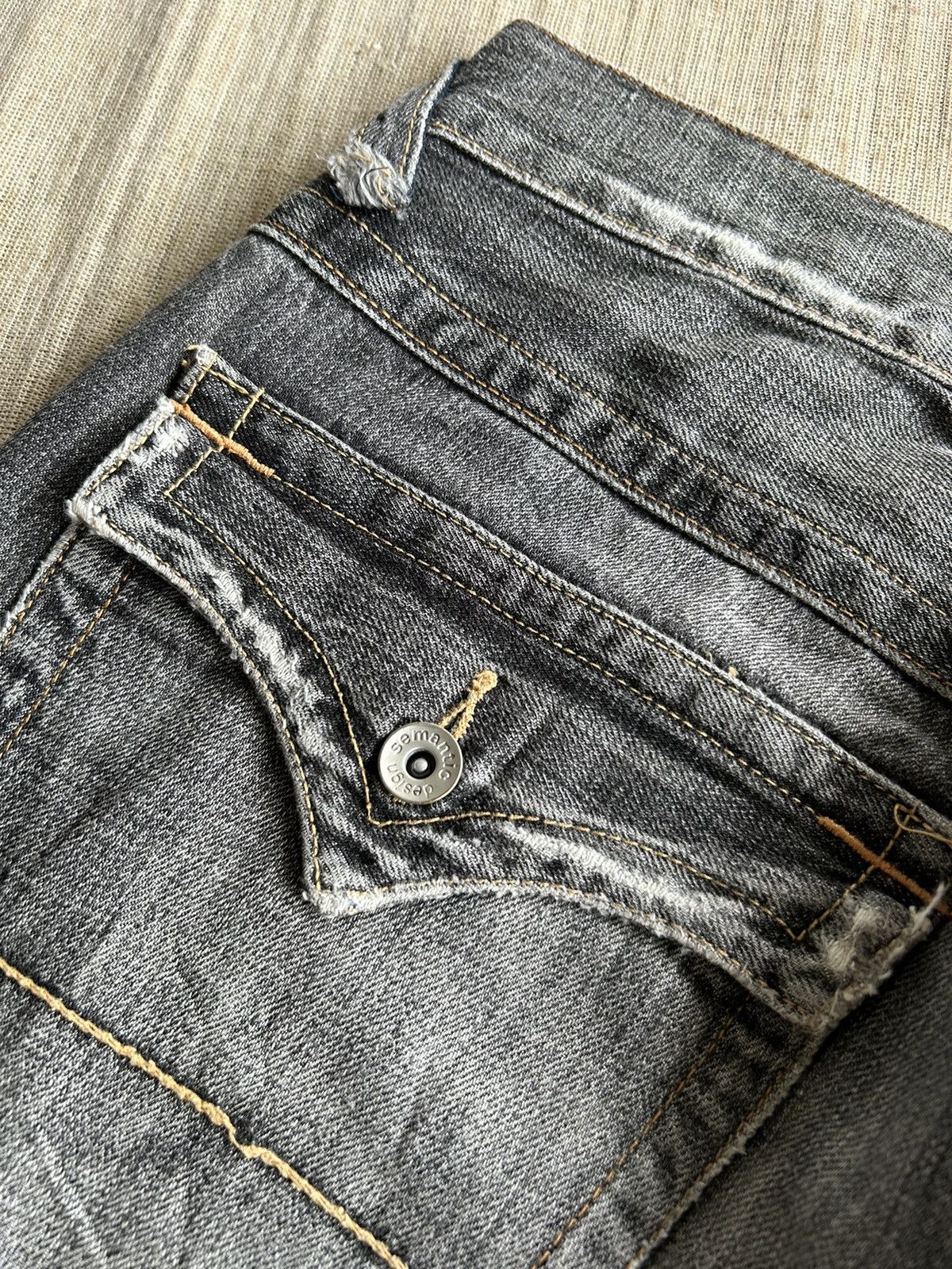 Japanese Brand Flare Semantic design disteressed denim🎌☠️☠️ Size US 34 / EU 50 - 16 Thumbnail