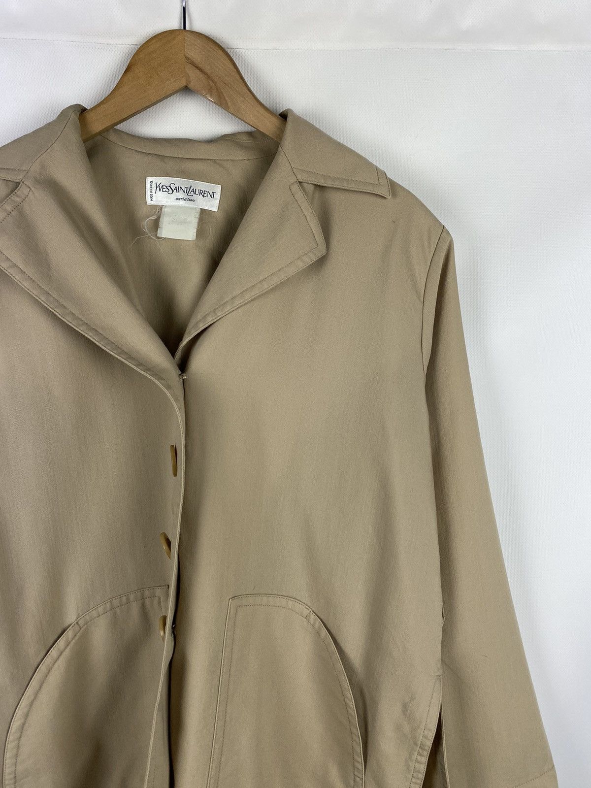 Vintage × Yves Saint Laurent Vintage Yves Saint Lauren YSL wool belted blazer jacket Size M / US 6-8 / IT 42-44 - 5 Thumbnail