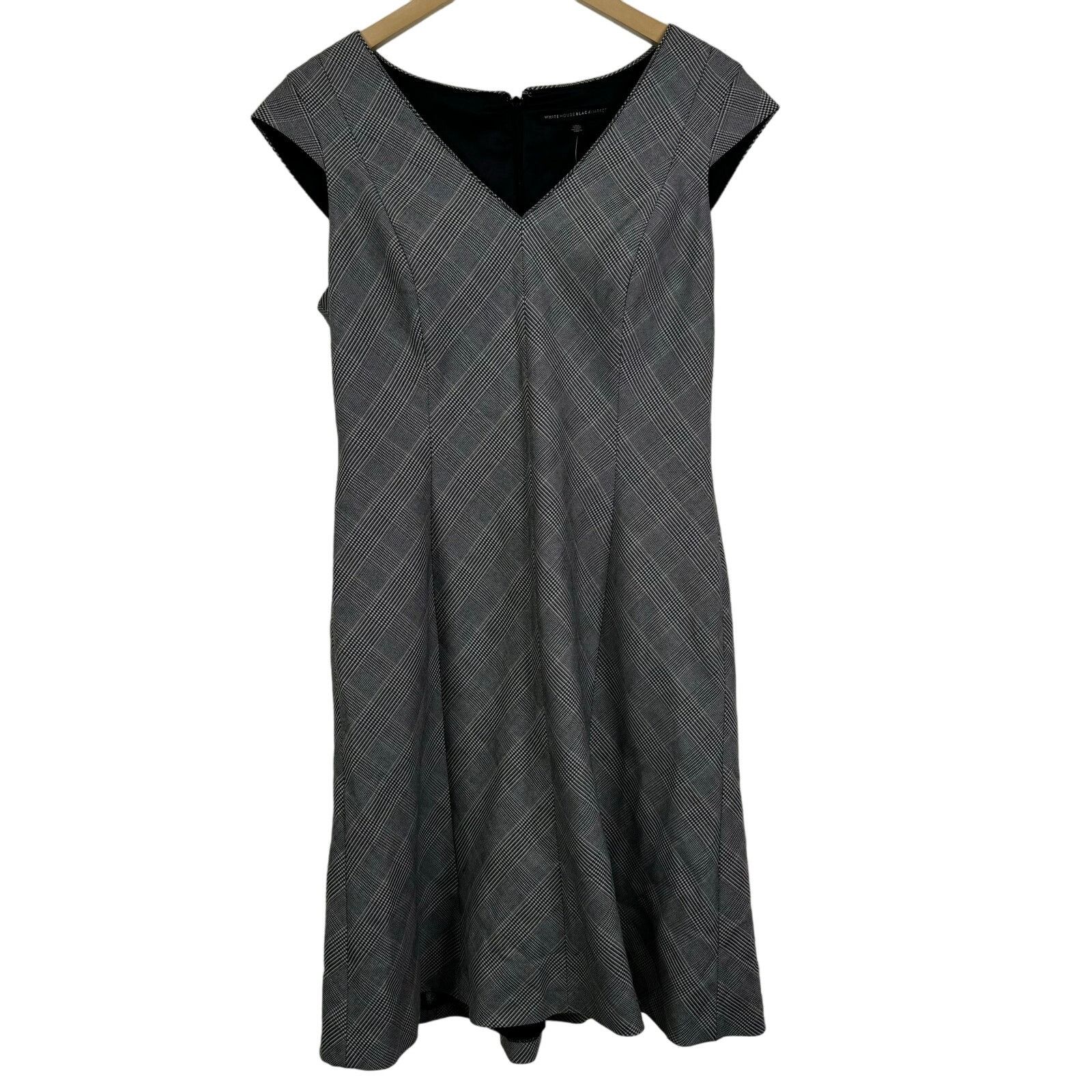 White House Black Market Black and Cabernet Plaid A-Line