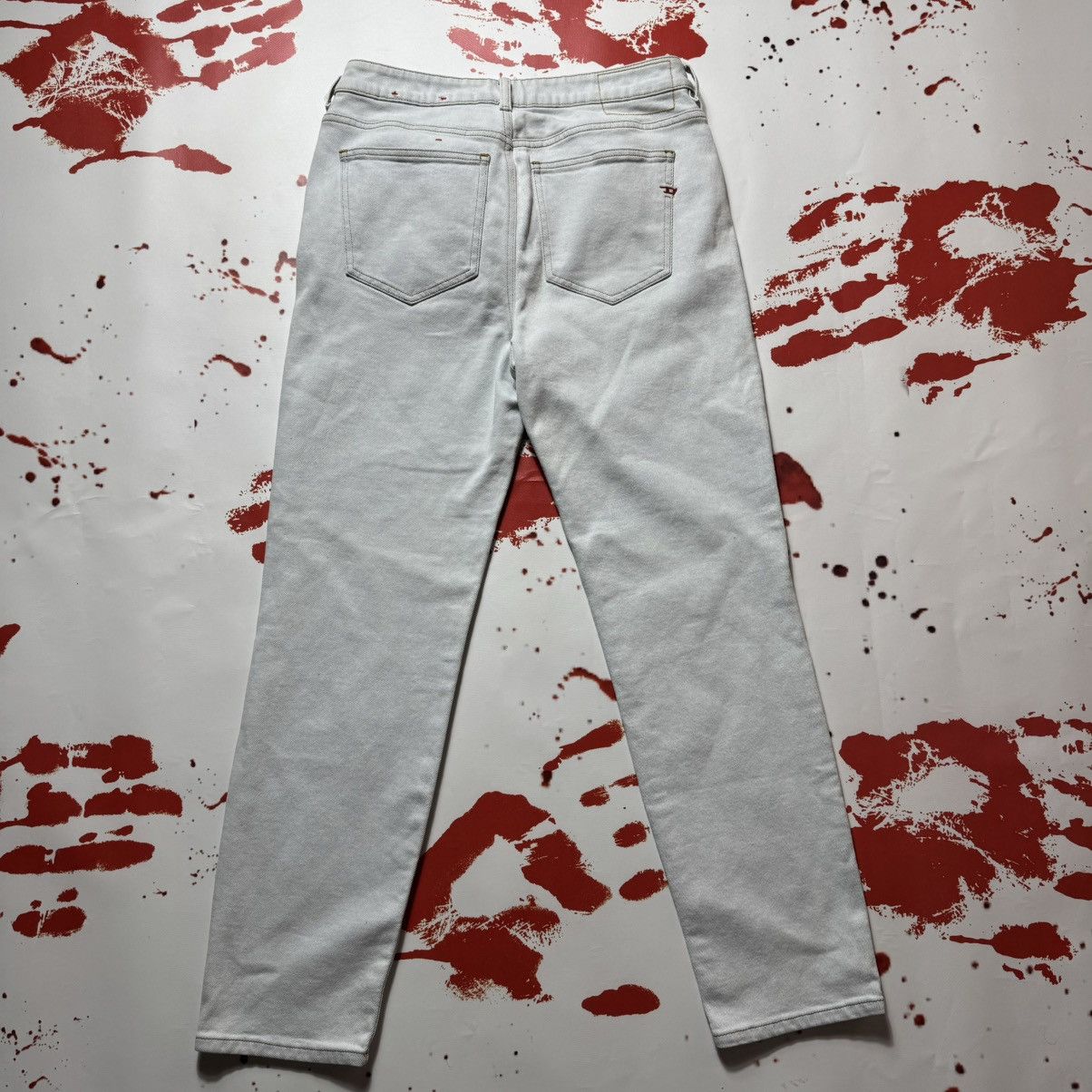 Diesel vintage 90s diesel jeans big logo white blue Size 29" - 1 Thumbnail