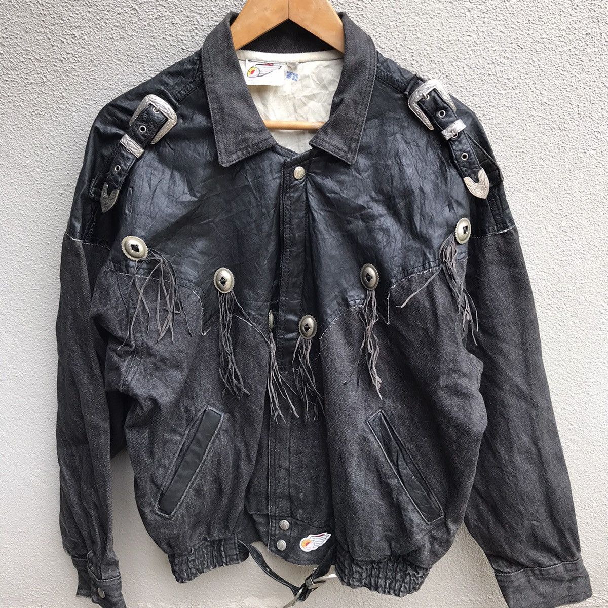 Jeff Hamilton Vintage 80s JEFF HAMILTON leather jacket rider denim Size US L / EU 52-54 / 3 - 2 Thumbnail