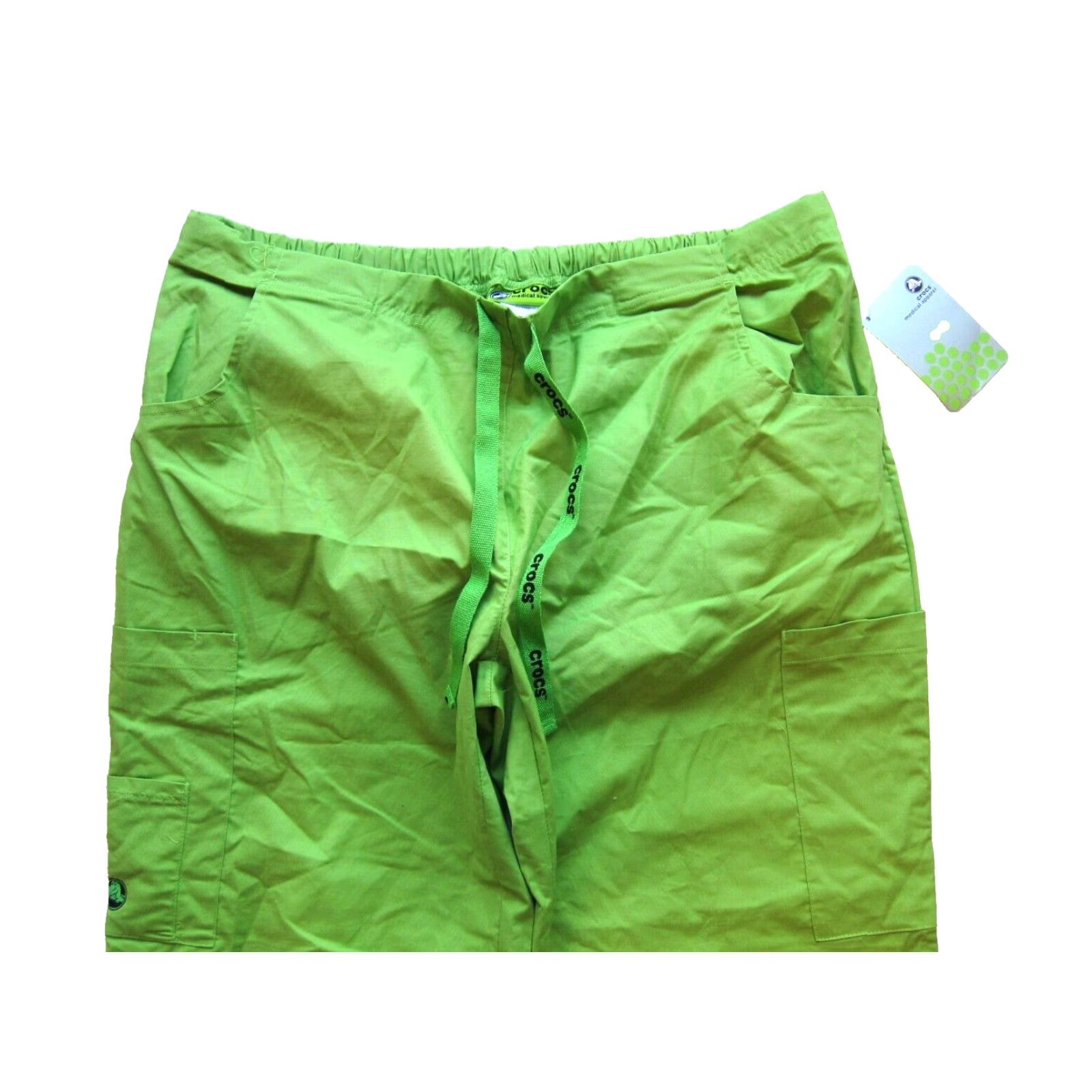 Crocs NWT Crocs Medical Apparel Neon Green Cotton Pocket Cargo Nursing Pant Women XL Size 40" / US 18 - 5 Thumbnail