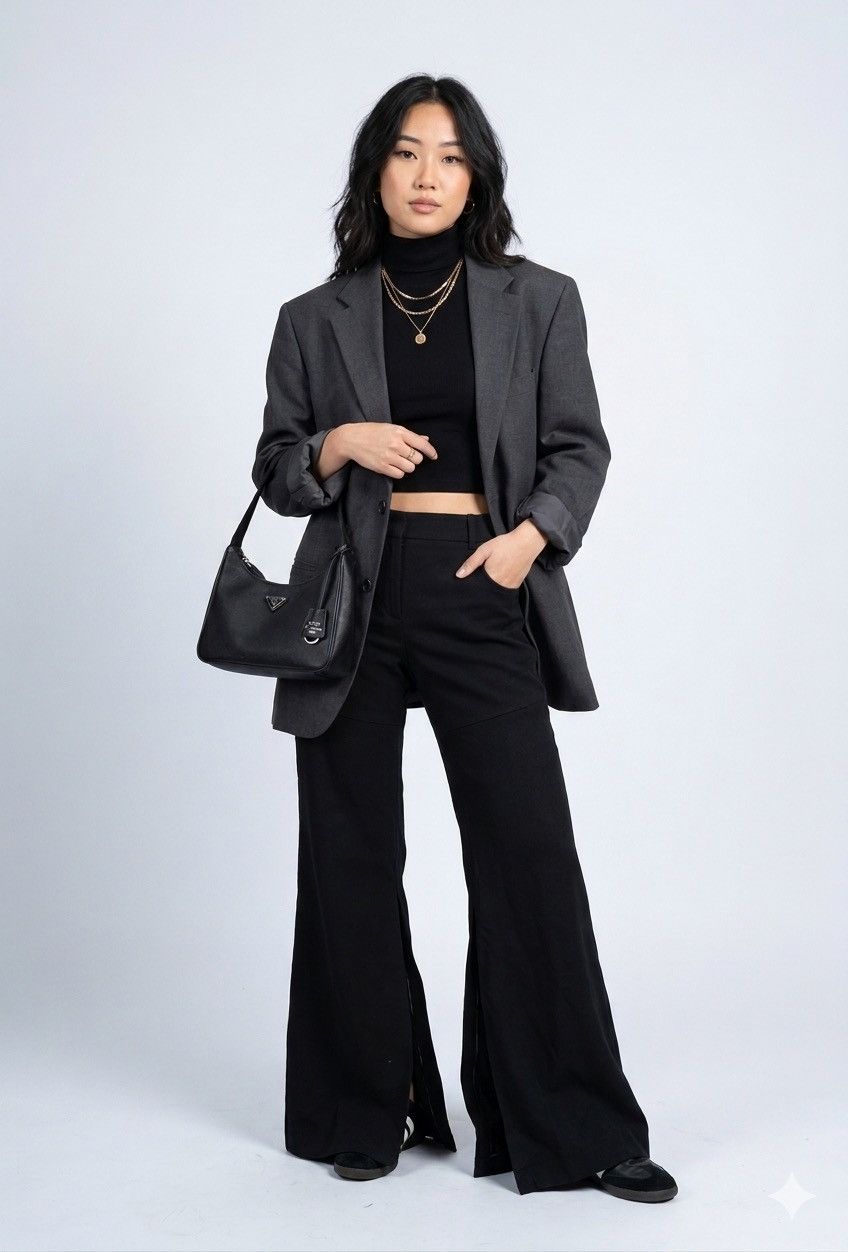 Dolce & Gabbana Archival Dolce & Gabbana Flare Slit Pant - Wool & Cashmere Size 31" - 1 Thumbnail