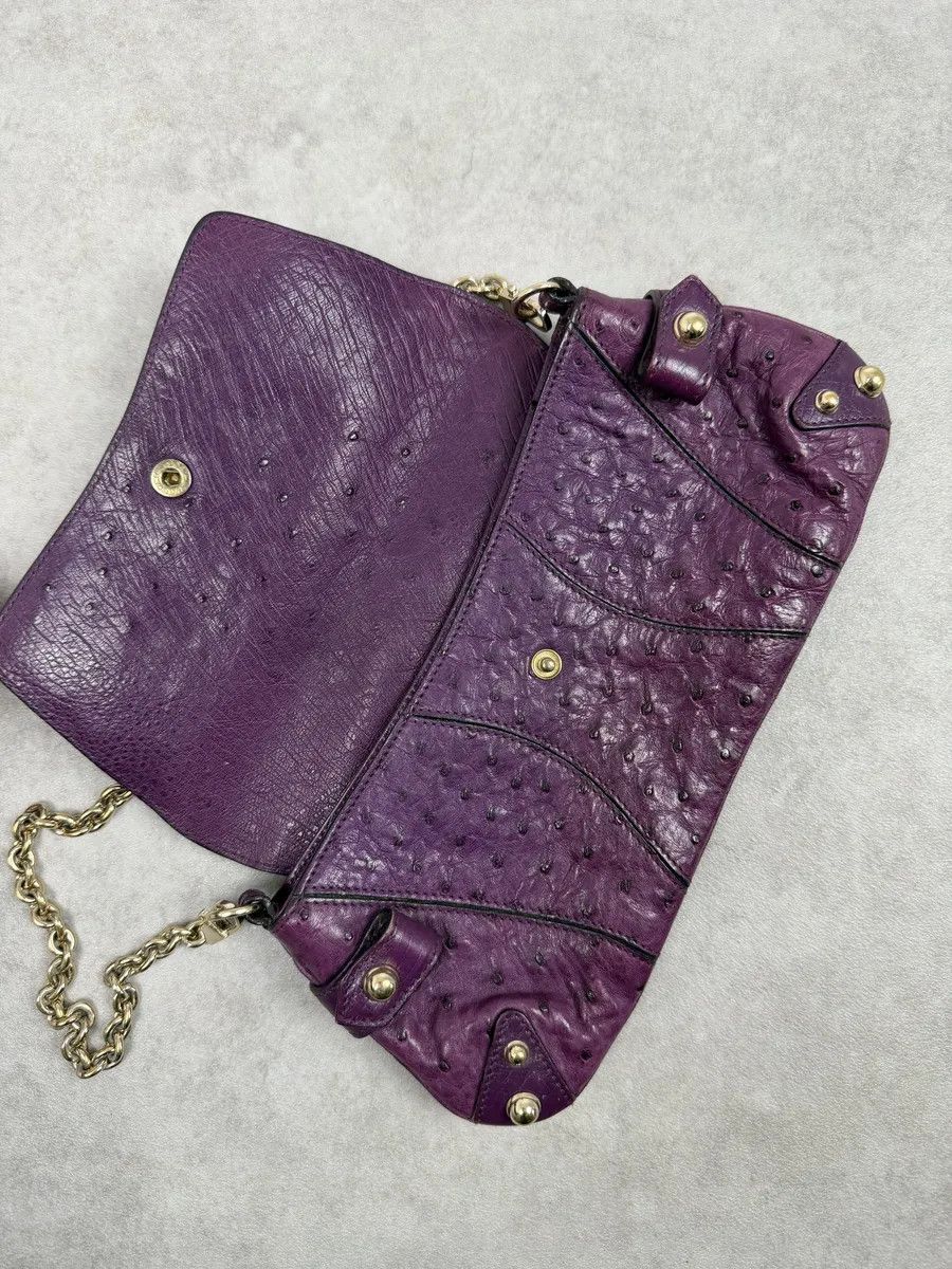 Gucci AW2003 Gucci Purple Ostrich Leather Handle Clutch Bag Size ONE SIZE - 8 Thumbnail