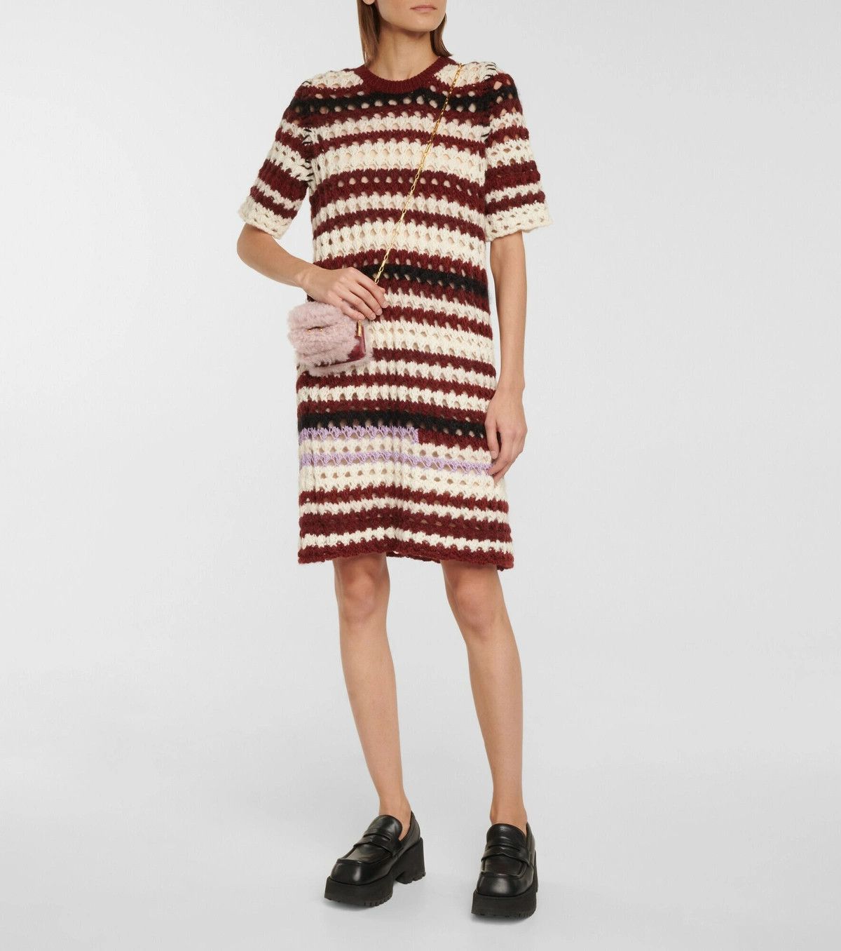 Marni o1y1025 Crewneck Mini Dress in Multicolor Size S / US 4 / IT 40 - 2 Thumbnail