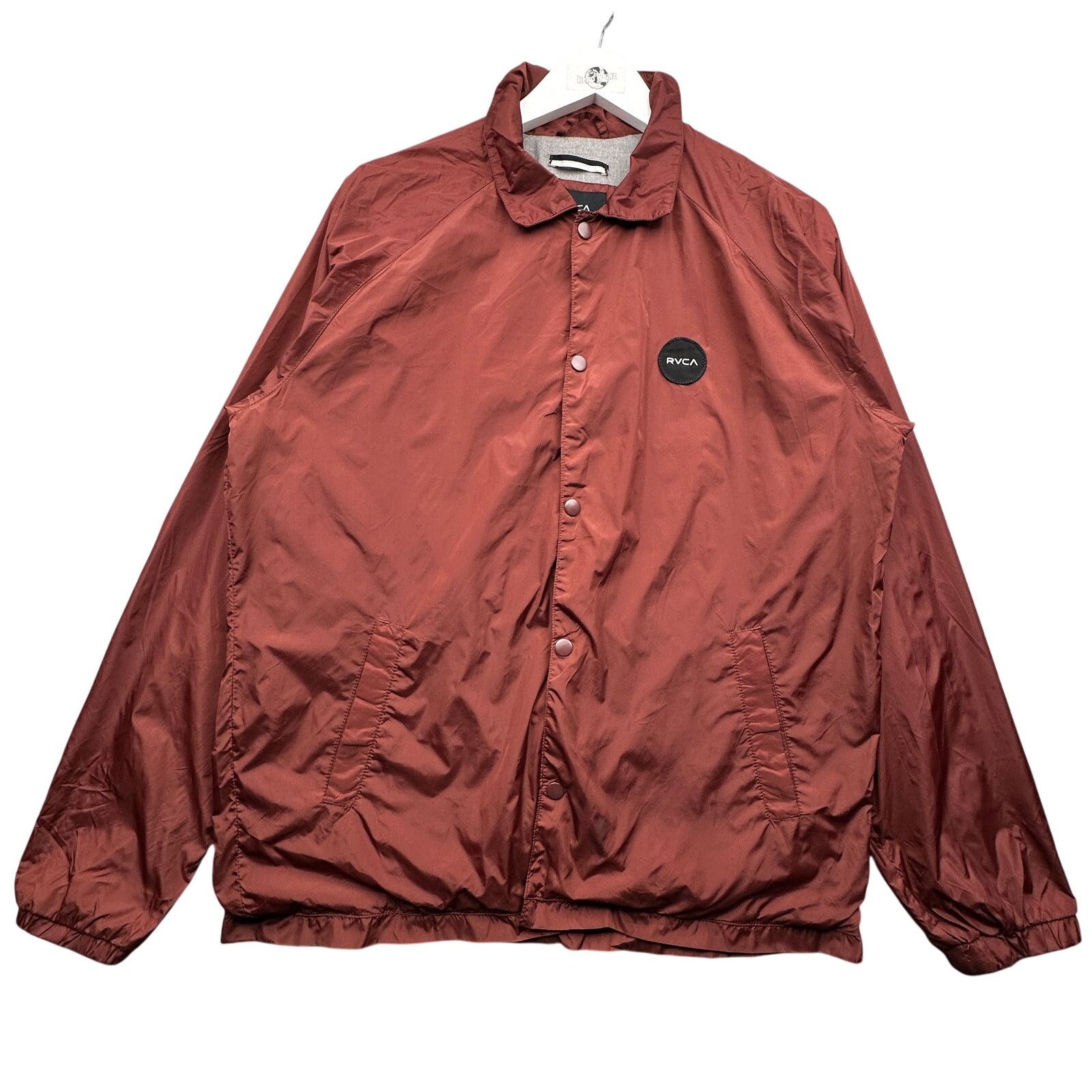 RVCA RVCA Motors Coach Jacket Mens Medium Brown Snap MA707MCJ Size US M / EU 48-50 / 2 - 1 Thumbnail