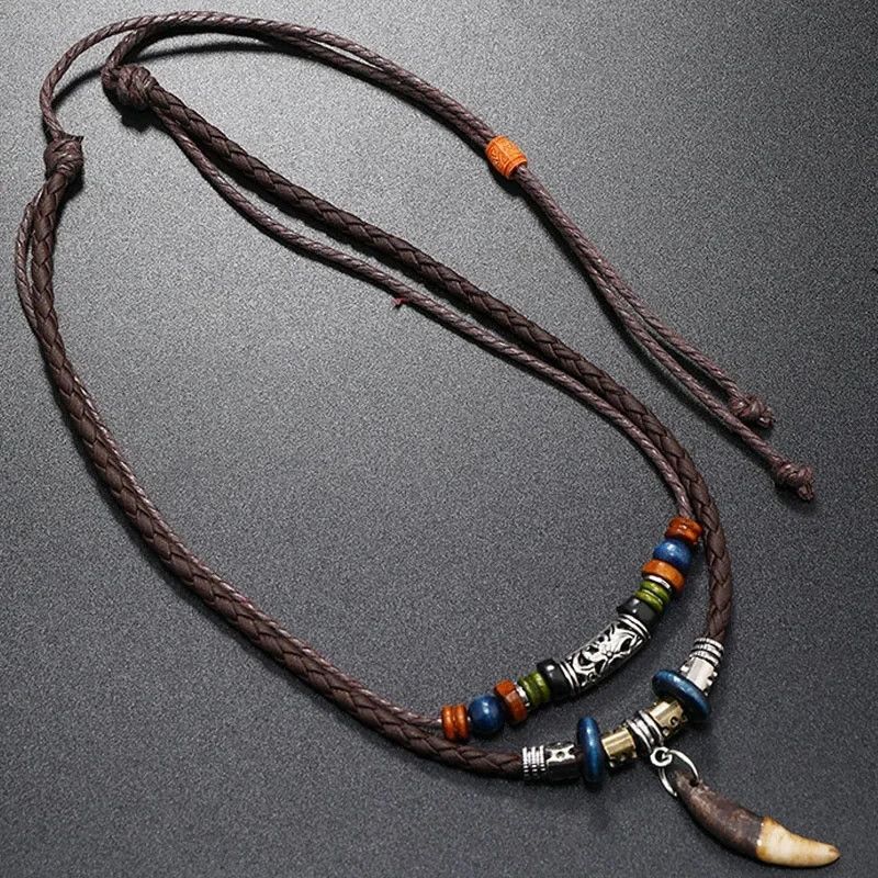 Japanese Brand × Vintage Multi Layered Vintage Wolf Fang Design Adjustable Necklace Size ONE SIZE - 3 Thumbnail