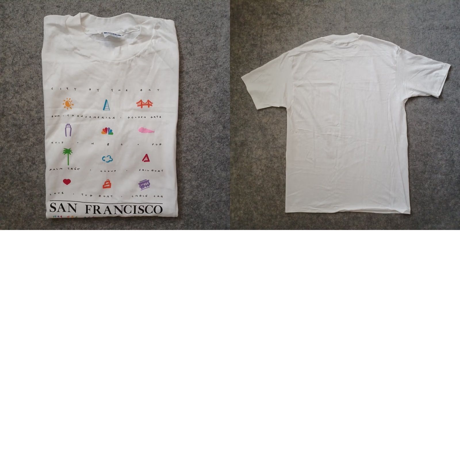 Hanes VINTAGE Hanes Beefy-T San Francisco Shirt XL White USA Mens 80s Retro Crew Neck Short Sleeve Cotton Knit Logo 100% Cotton Size US XL / EU 56 / 4 - 9 Thumbnail