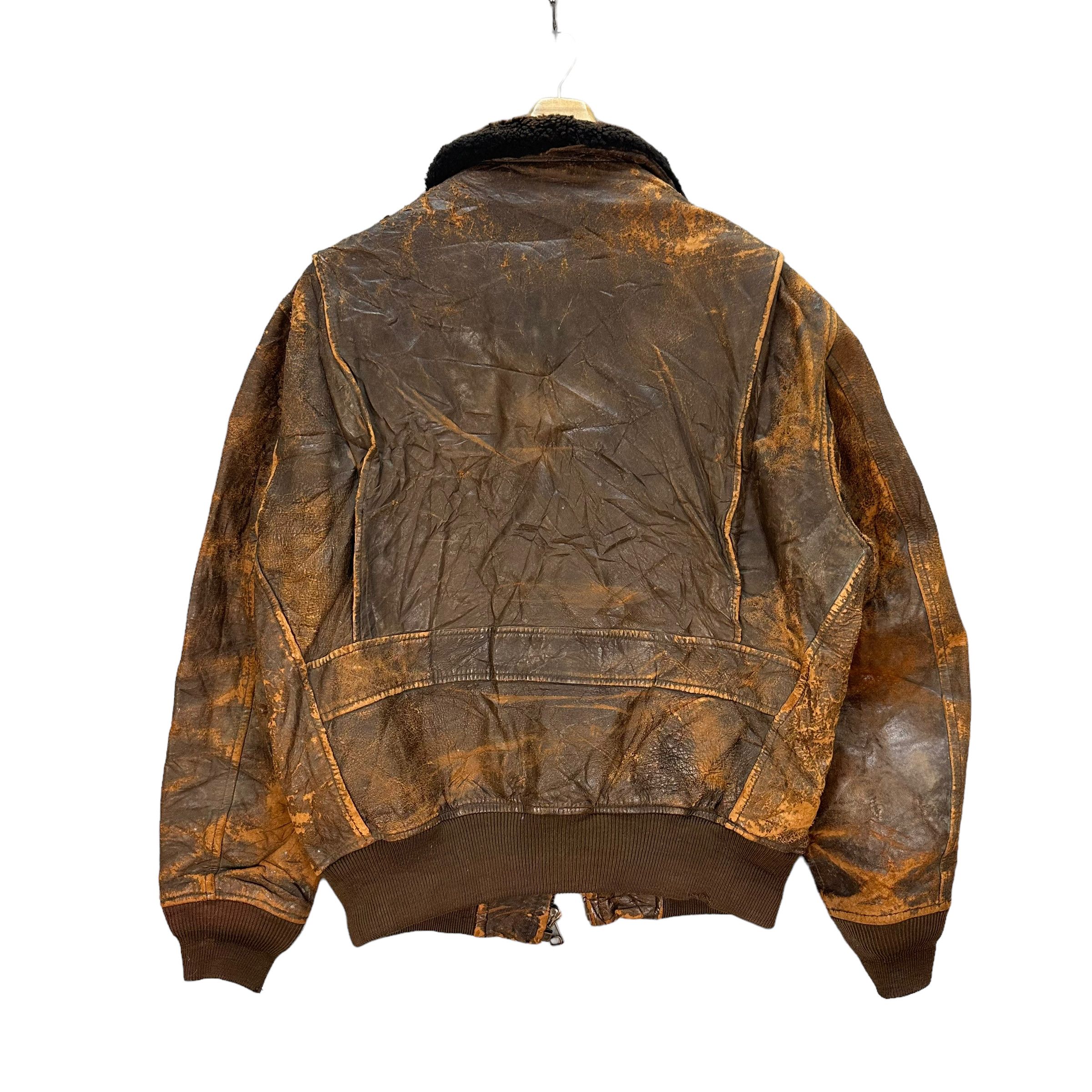 Harley Davidson TRASHED🔥 HARLEY DAVIDSON DISTRESSED LEATHER JACKET #8288 Size US M / EU 48-50 / 2 - 14 Thumbnail